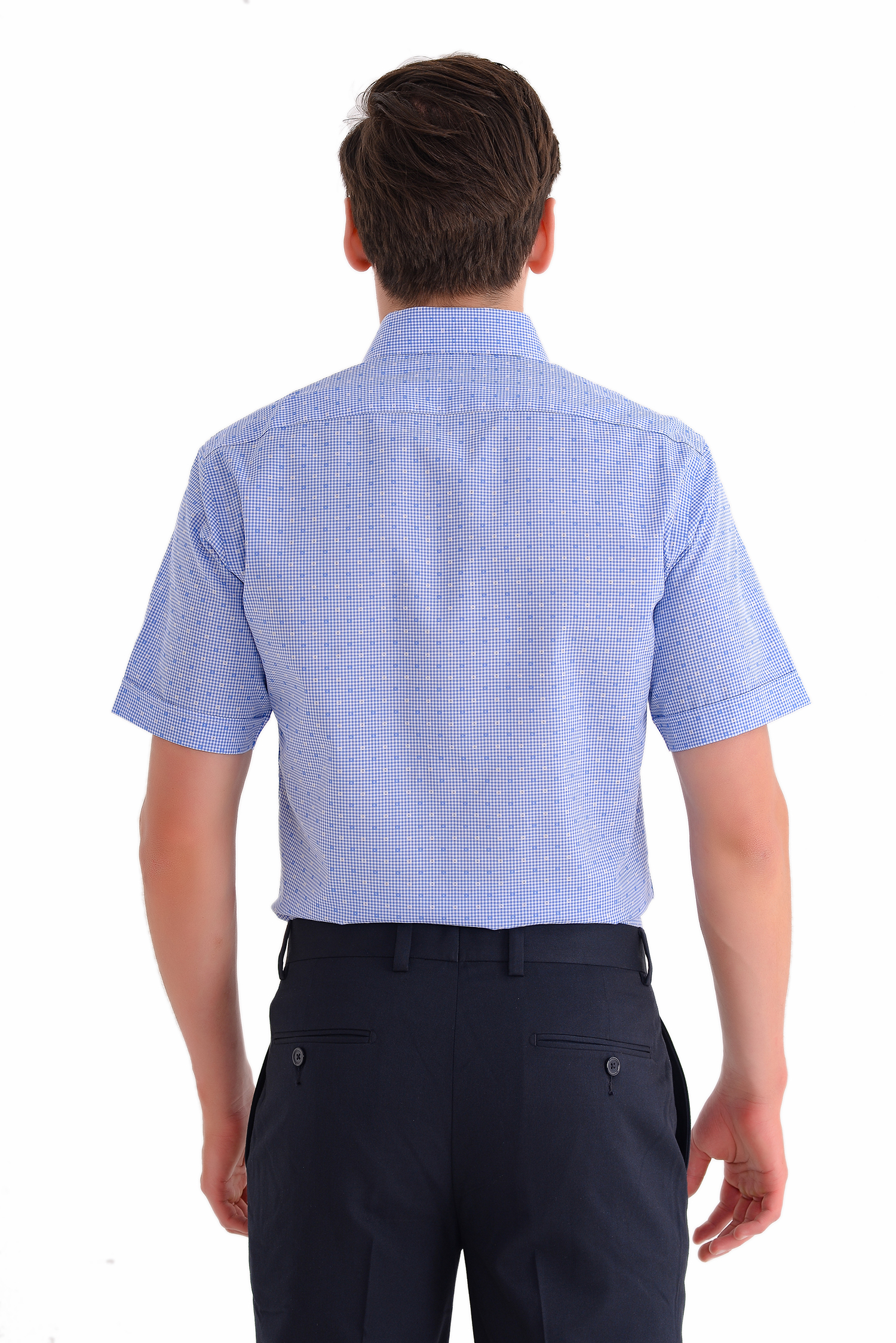 Sơ mi Nam  Slim Fit Ngắn Tay - Caro xanh - HẾT HÀNG