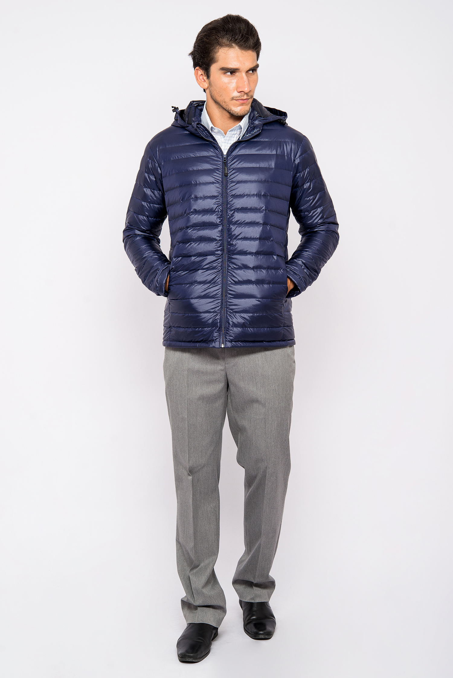 Áo Jacket Lông Vũ Màu Xanh Đậm