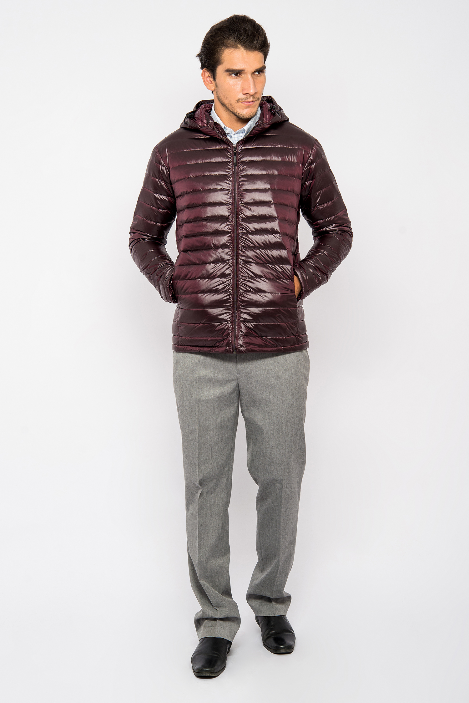 Áo Jacket Lông Vũ Màu Đỏ Đô Đậm