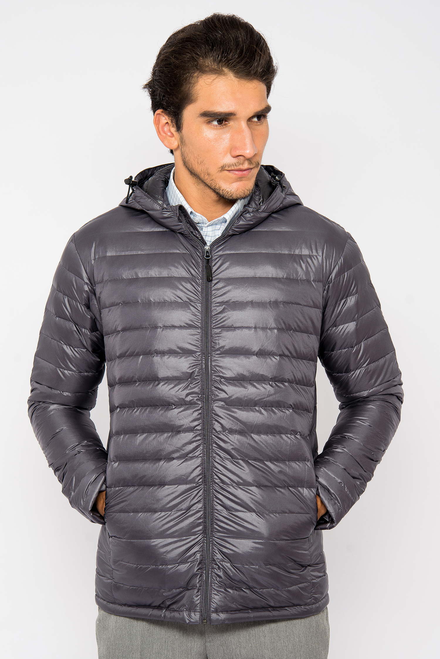 Áo Jacket Lông Vũ Màu Xám Đen