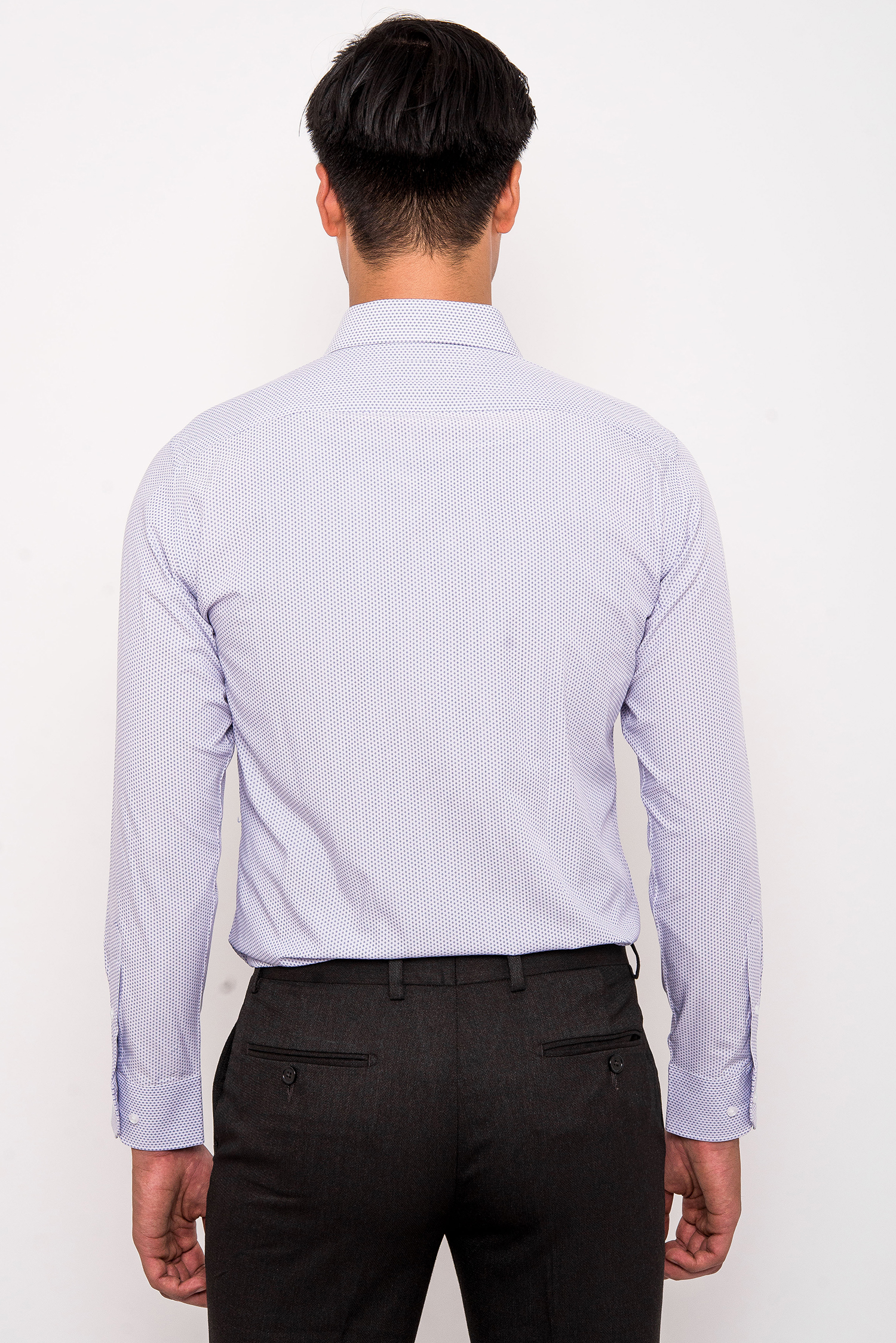 Sơ mi Slimfit Dài tay - Trắng Chấm Bi - HẾT HÀNG