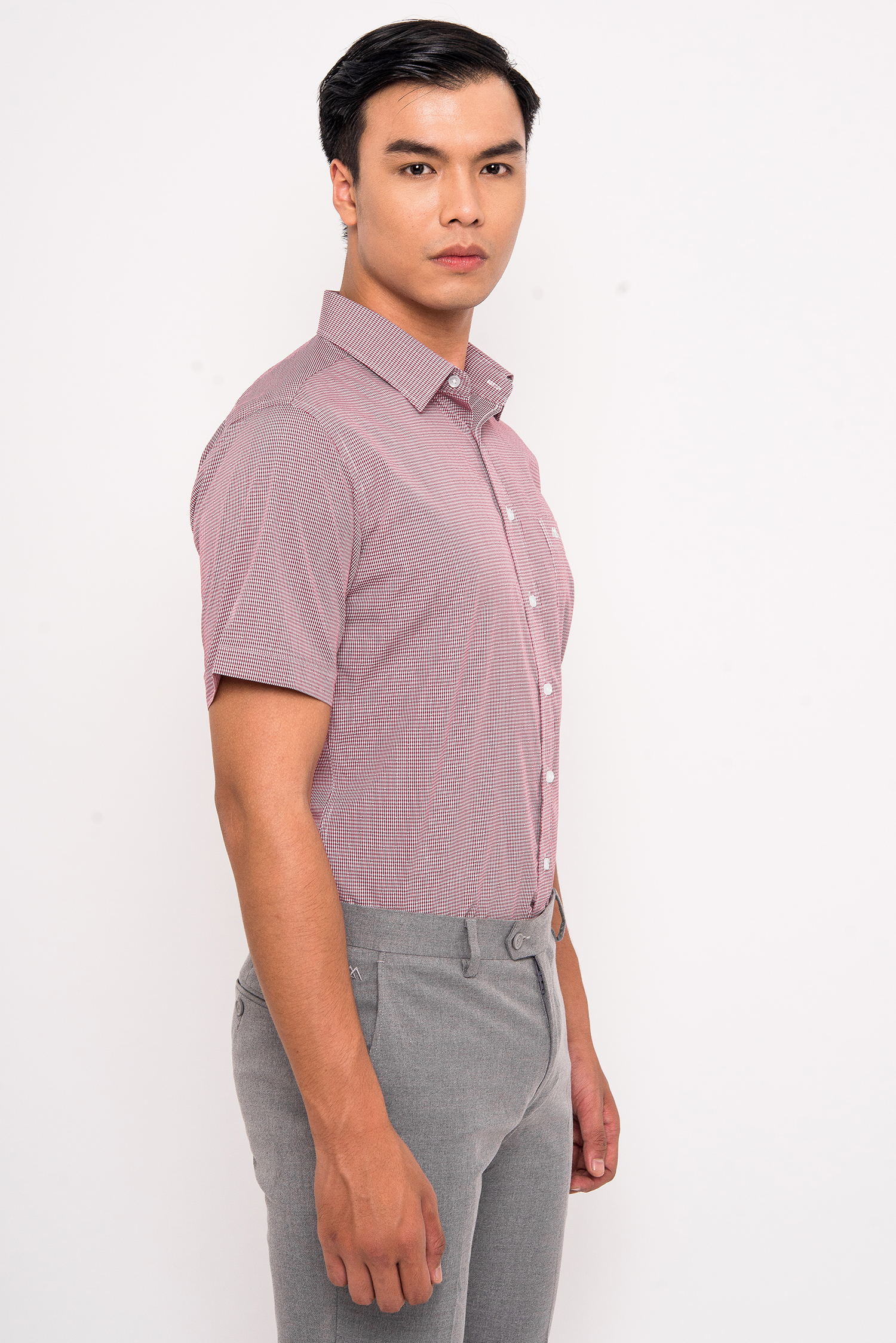 Sơ Mi nam ngắn tay caro đỏ - HẾT HÀNG