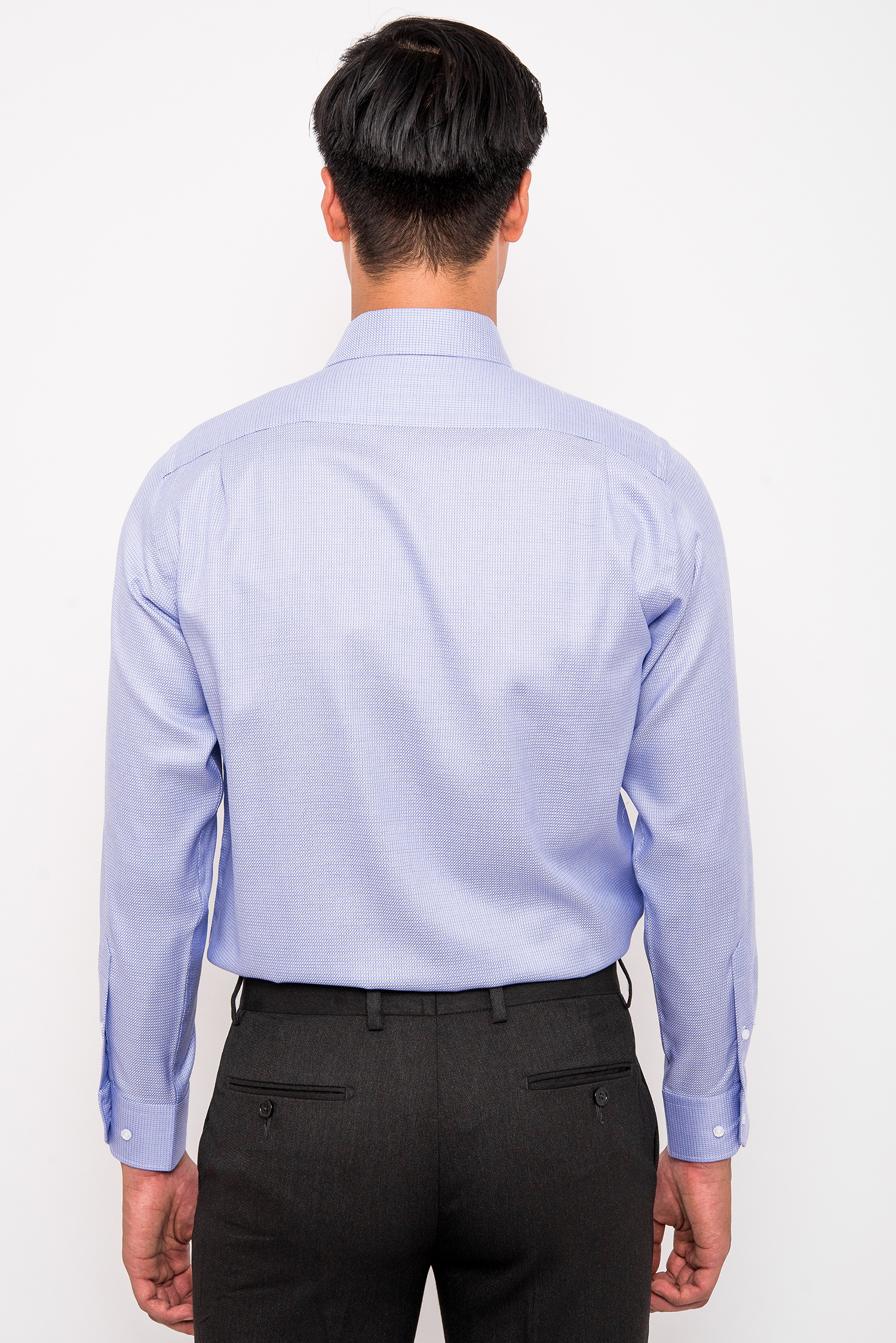 Sơ Mi Xanh Dương Nhạt Caro-Classic Fit Dài Tay - HẾT HÀNG