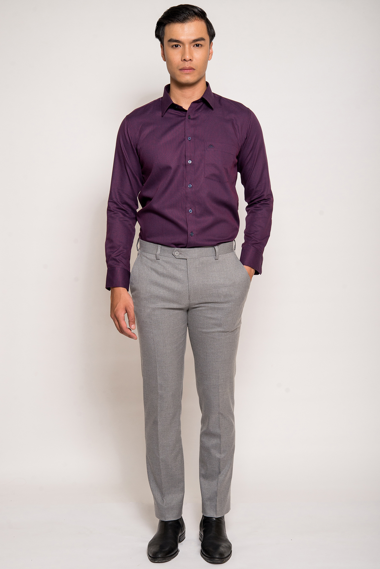 Sơ mi nam dài tay - Slimfit Tím Sẫm - HẾT HÀNG