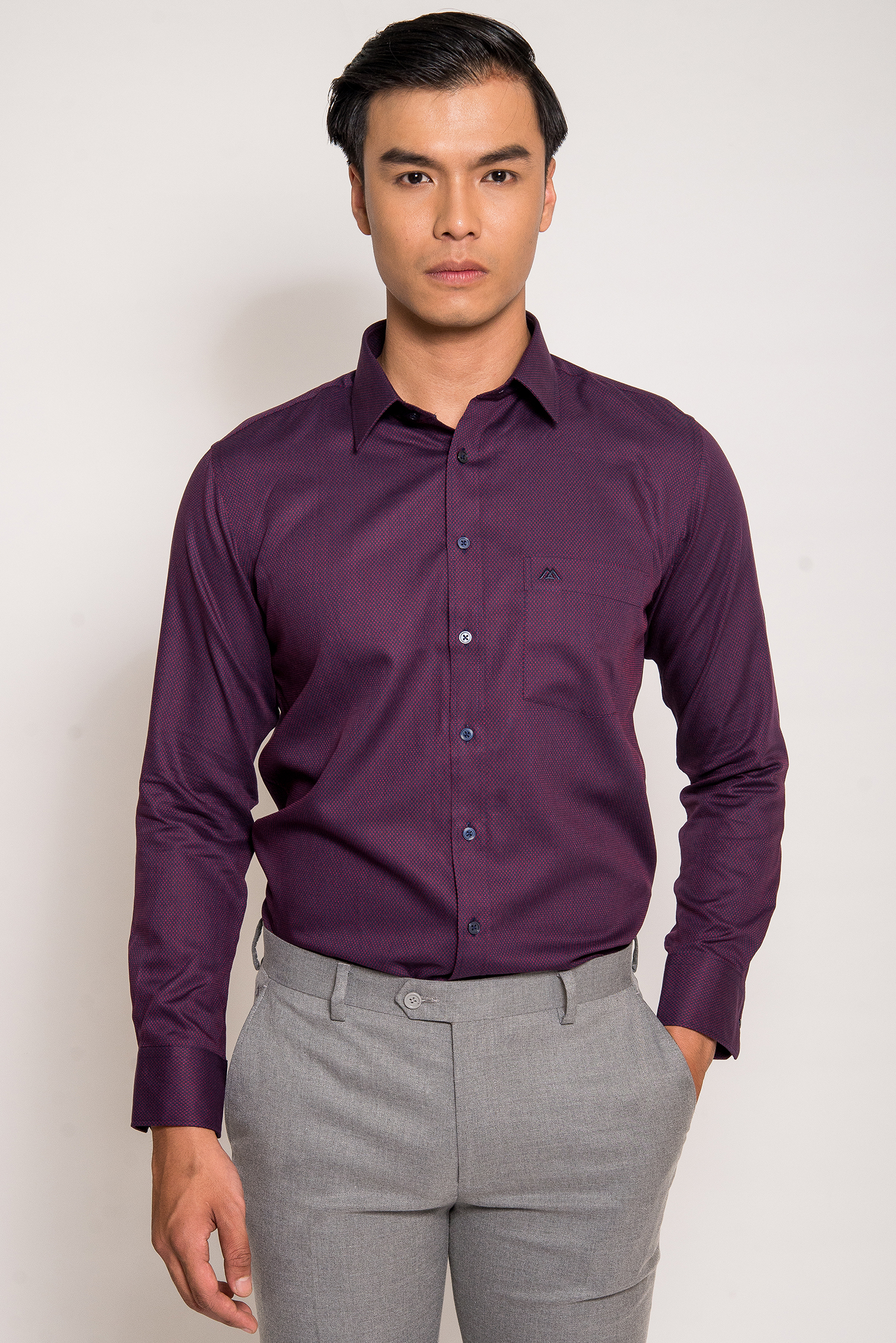 Sơ mi nam dài tay - Slimfit Tím Sẫm - HẾT HÀNG