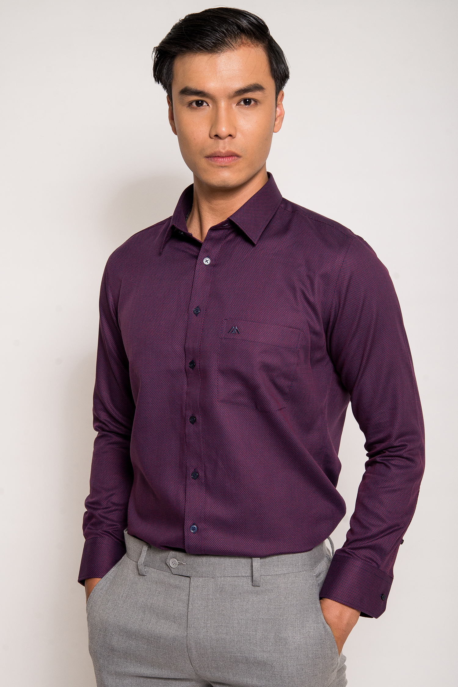 Sơ mi nam dài tay - Slimfit Tím Sẫm - HẾT HÀNG