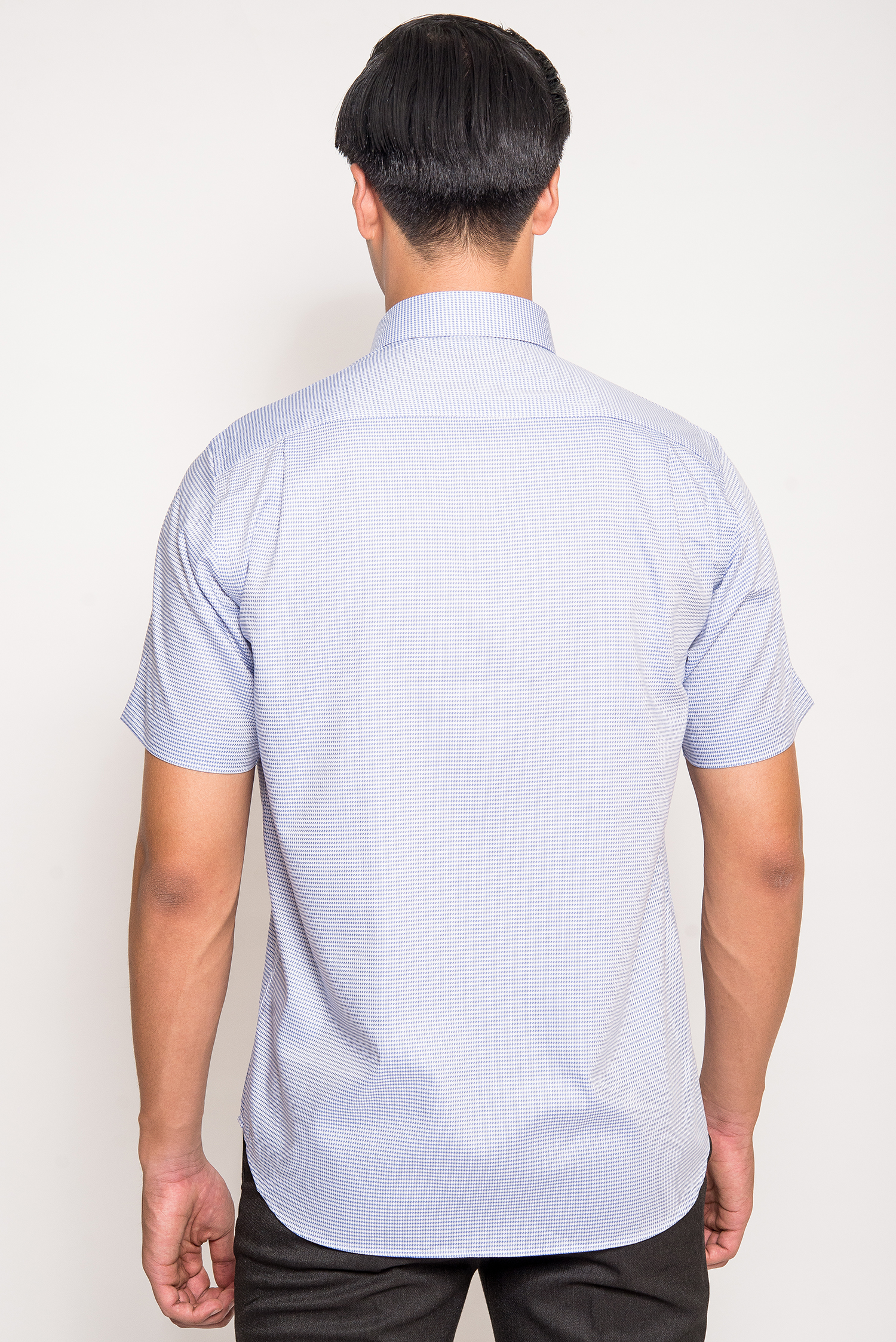 Sơ Mi Trắng Sọc Ngang Nhuyễn Classic Fit Ngắn Tay  - HẾT HÀNG