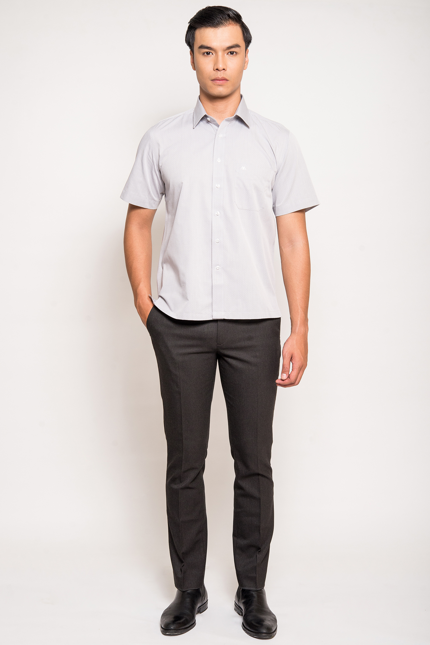 Sơ mi nam casual vạt ngang hồng nhạt - HẾT HÀNG
