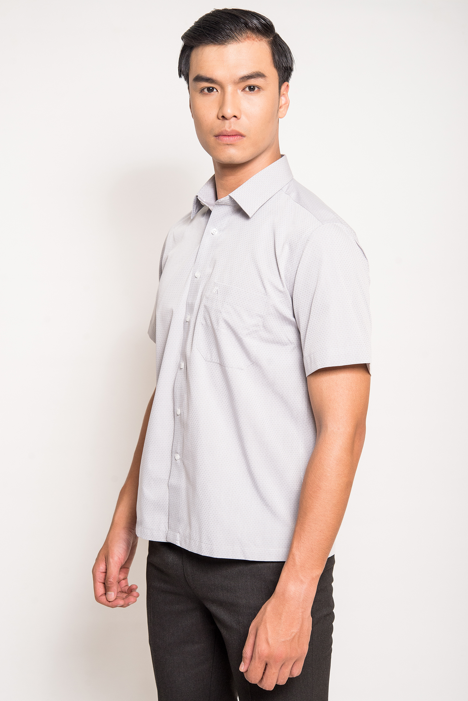 Sơ mi nam casual vạt ngang hồng nhạt - HẾT HÀNG