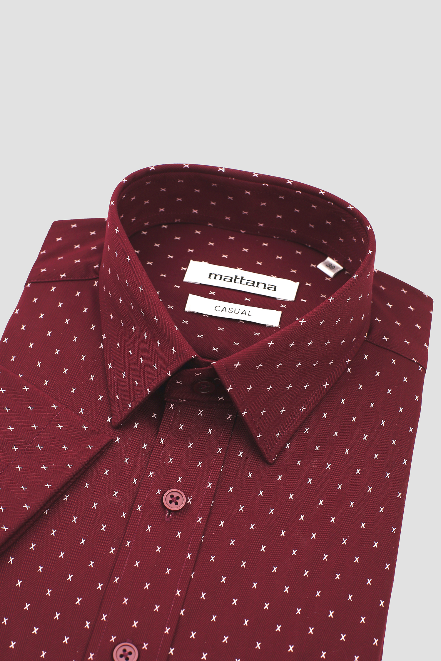 Sơ mi nam Ngắn tay - Casual vạt ngang đỏ chấm bi - HẾT HÀNG