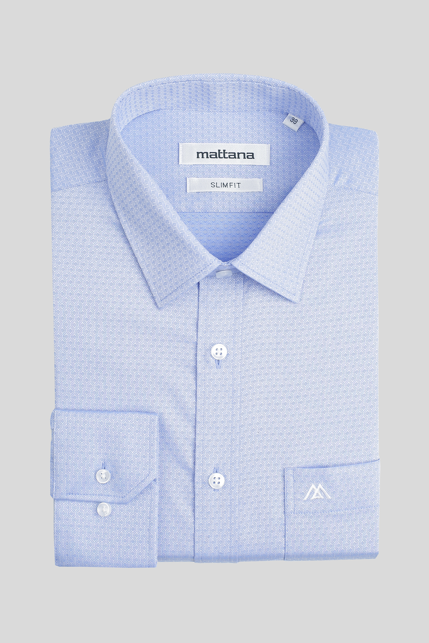 Sơ mi dài tay slimfit xanh biển nhạt hoa văn chìm - HẾT HÀNG