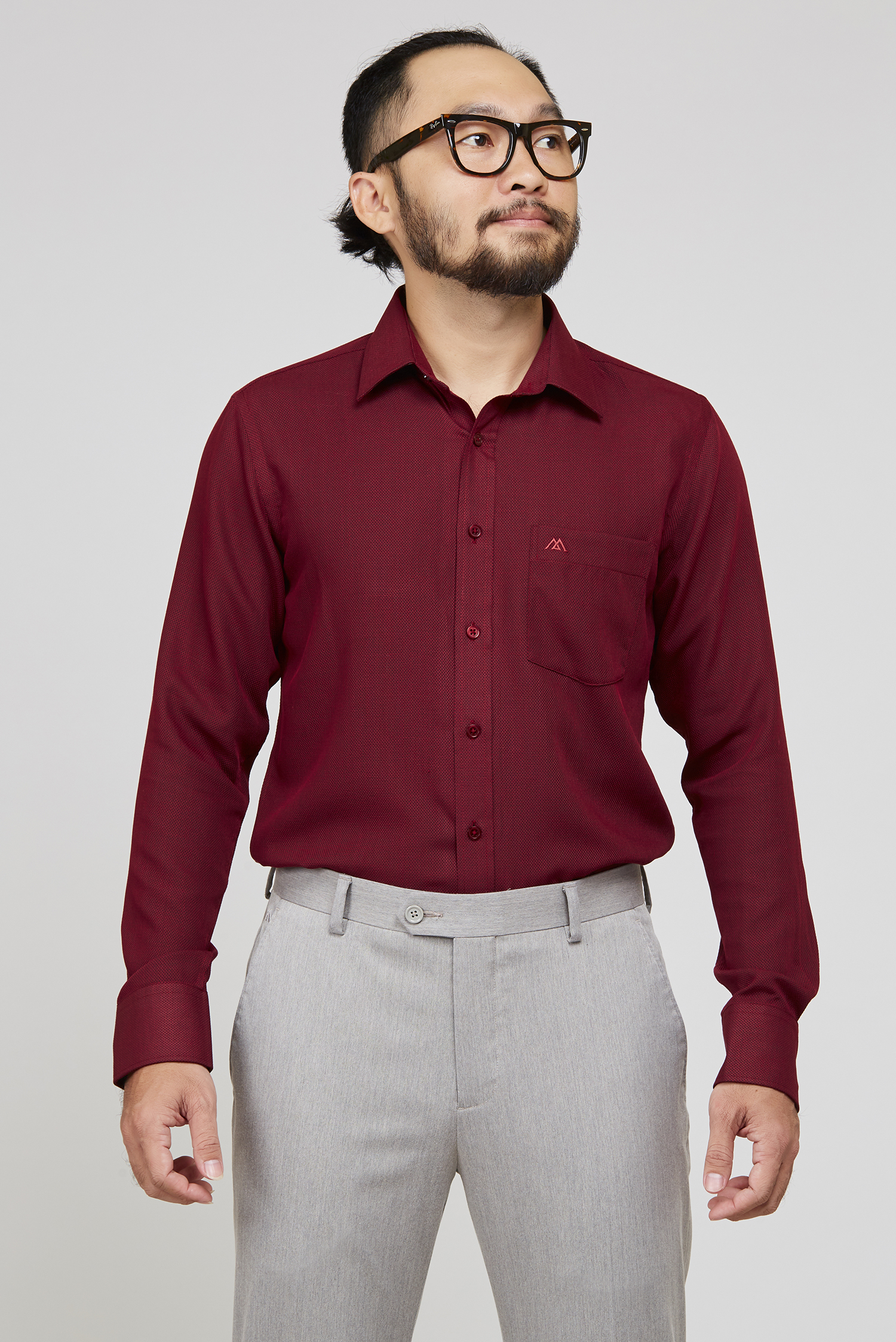 Áo sơ mi dài tay Regular fit màu đỏ- HẾT HÀNG
