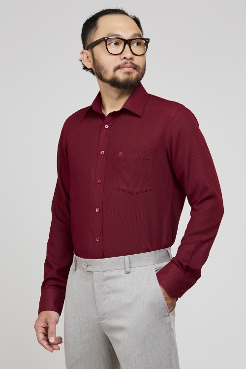 Áo sơ mi dài tay Regular fit màu đỏ- HẾT HÀNG