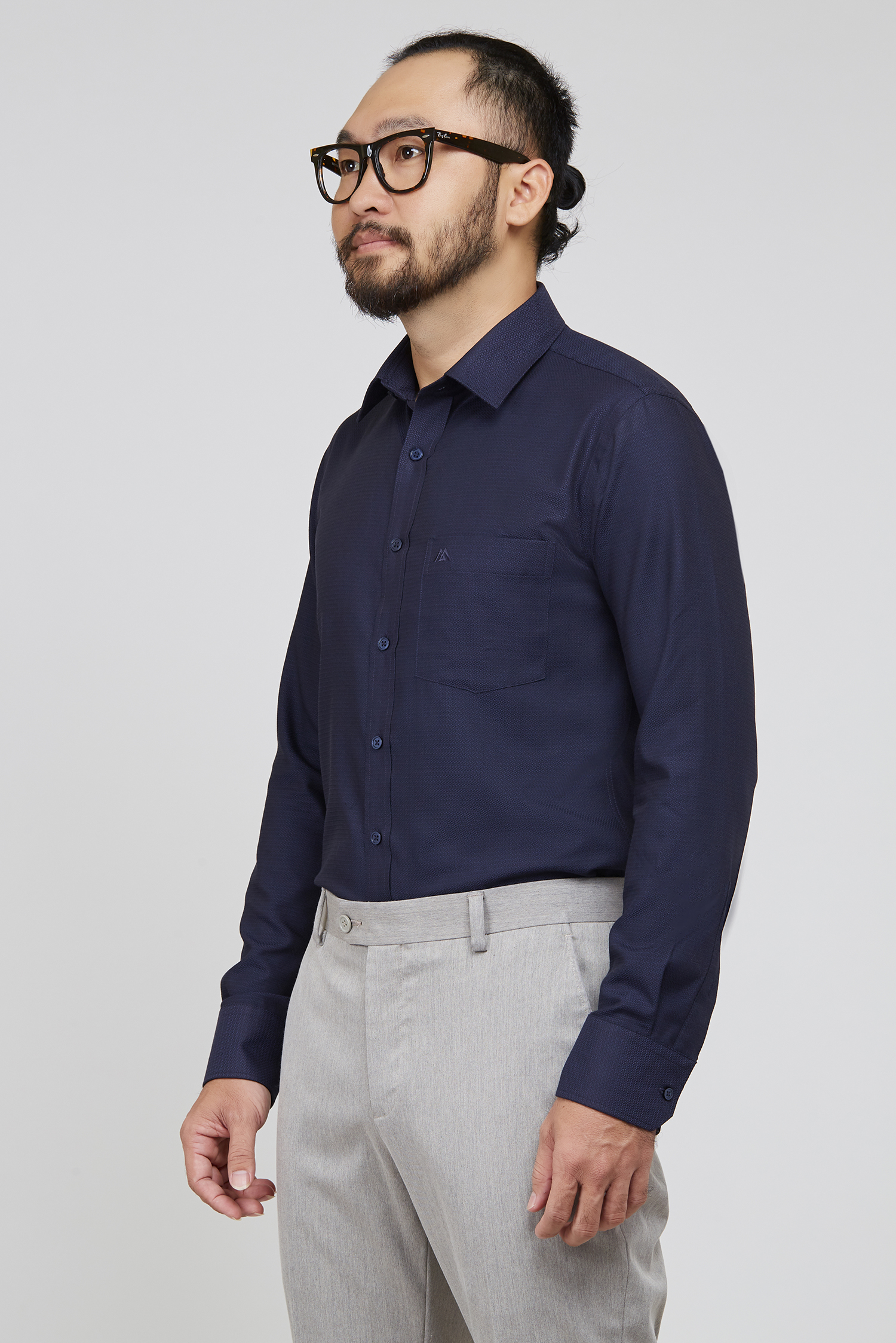 Áo sơ mi nam xanh đậm Slim fit - HẾT HÀNG
