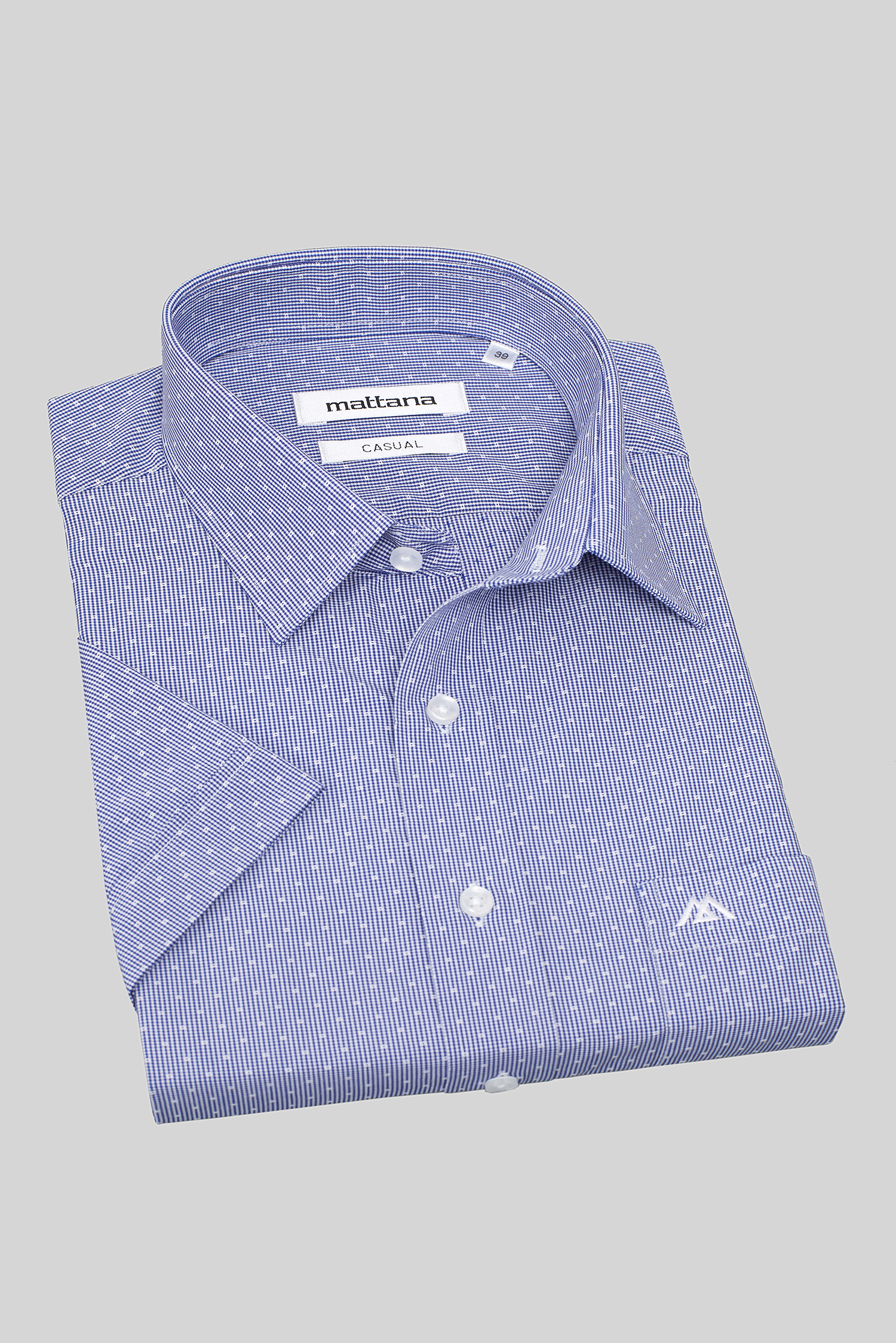 Áo sơ mi xanh chấm bi họa tiết Casual - HẾT HÀNG