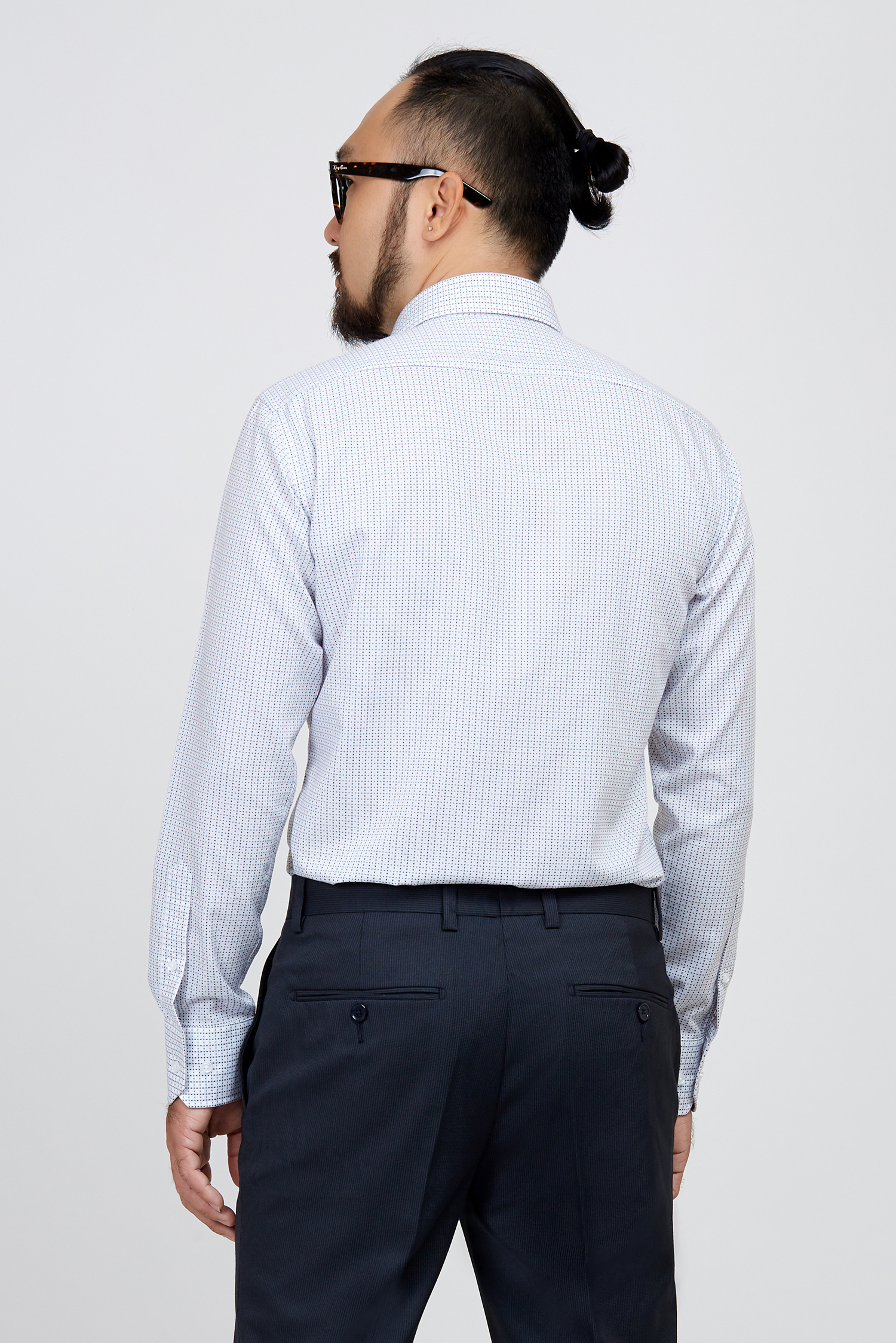 Áo sơ mi nam slim fit dài tay trắng hoa văn-HẾT HÀNG