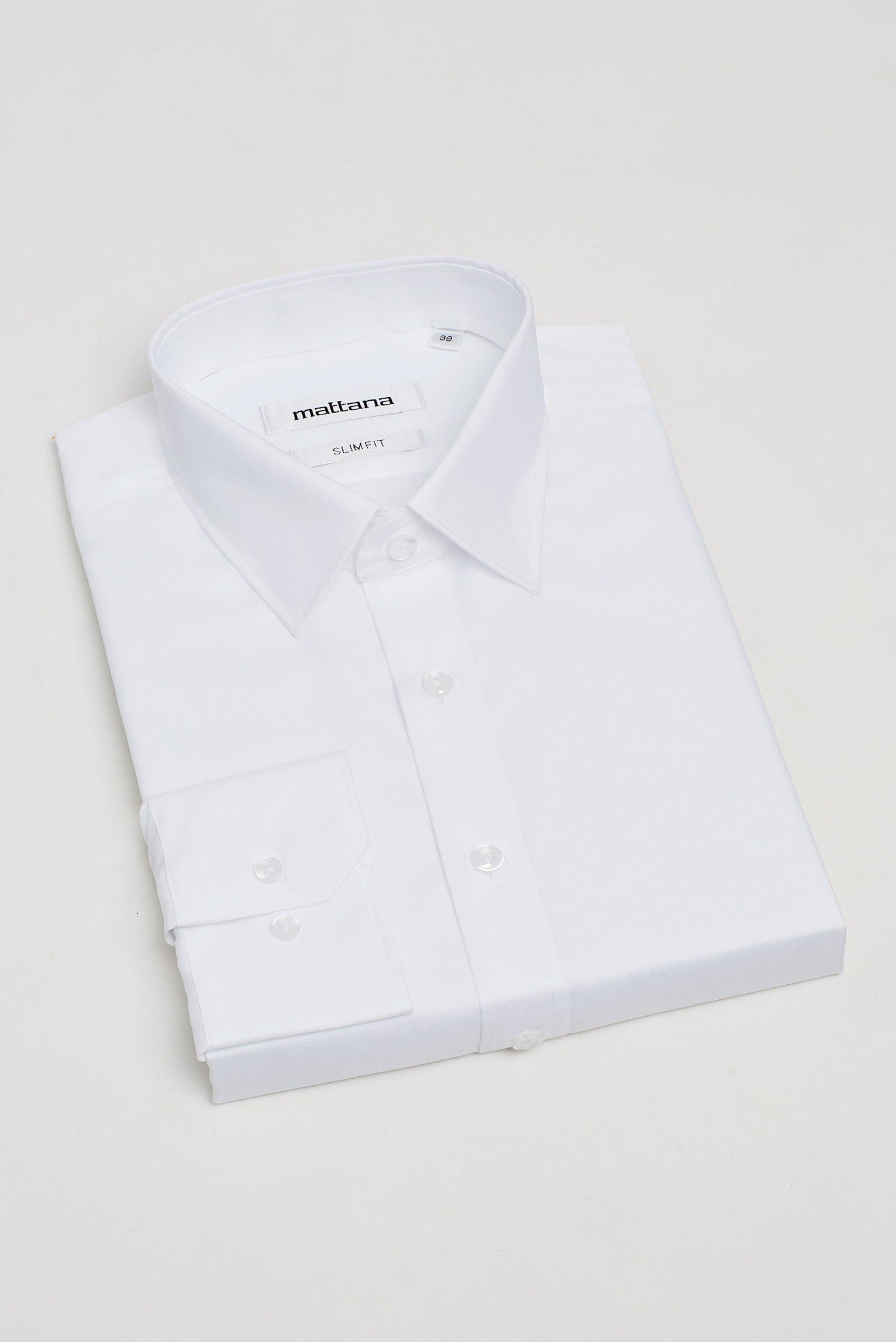Áo sơ mi nam slim fit dài tay trắng không túi - HẾT HÀNG