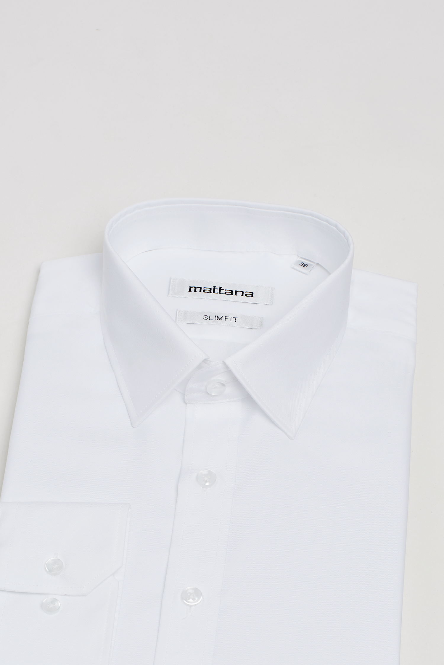 Áo sơ mi nam slim fit dài tay trắng không túi - HẾT HÀNG