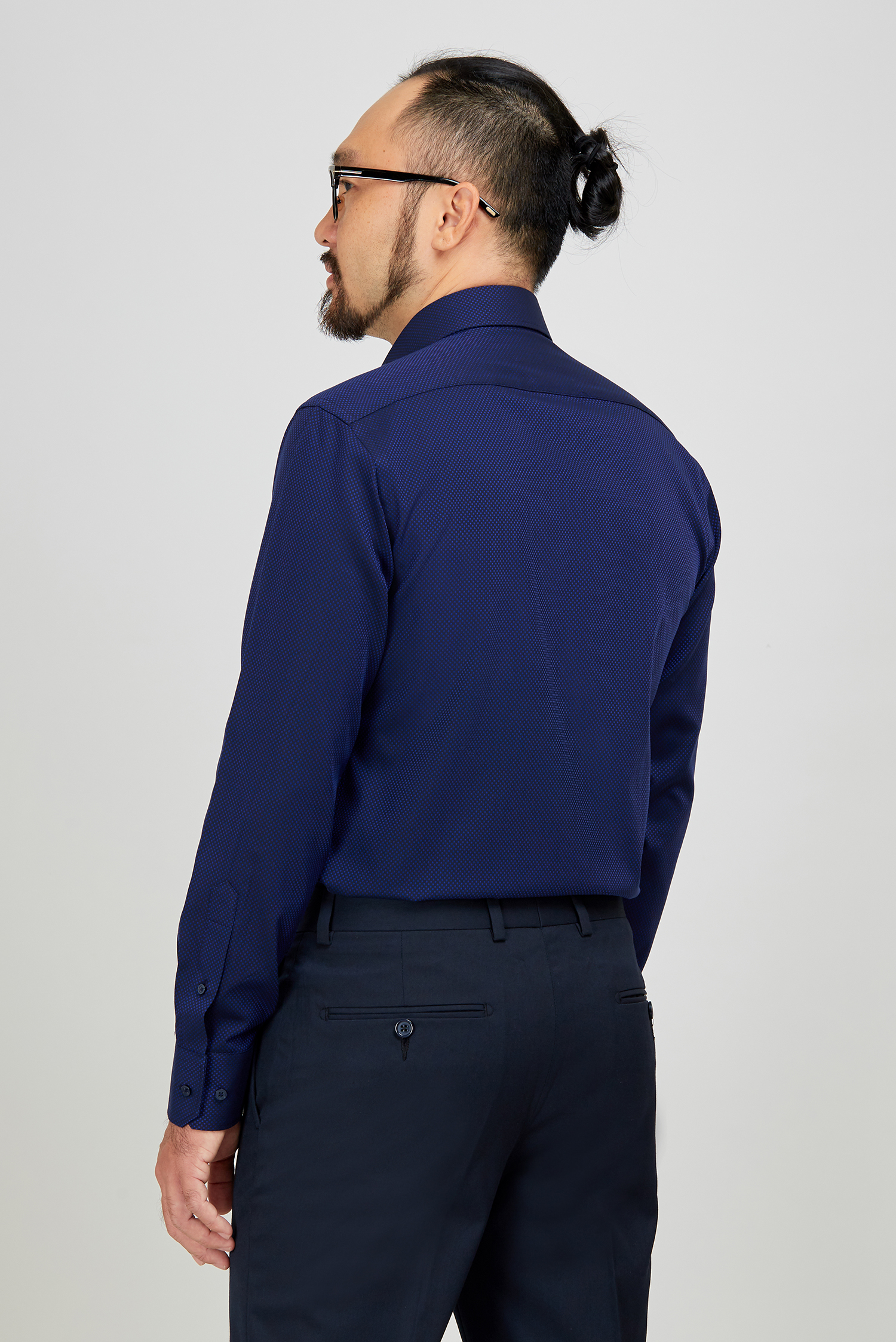 Áo sơ mi nam slim fit dài tay xanh đen đậm - HẾT HÀNG