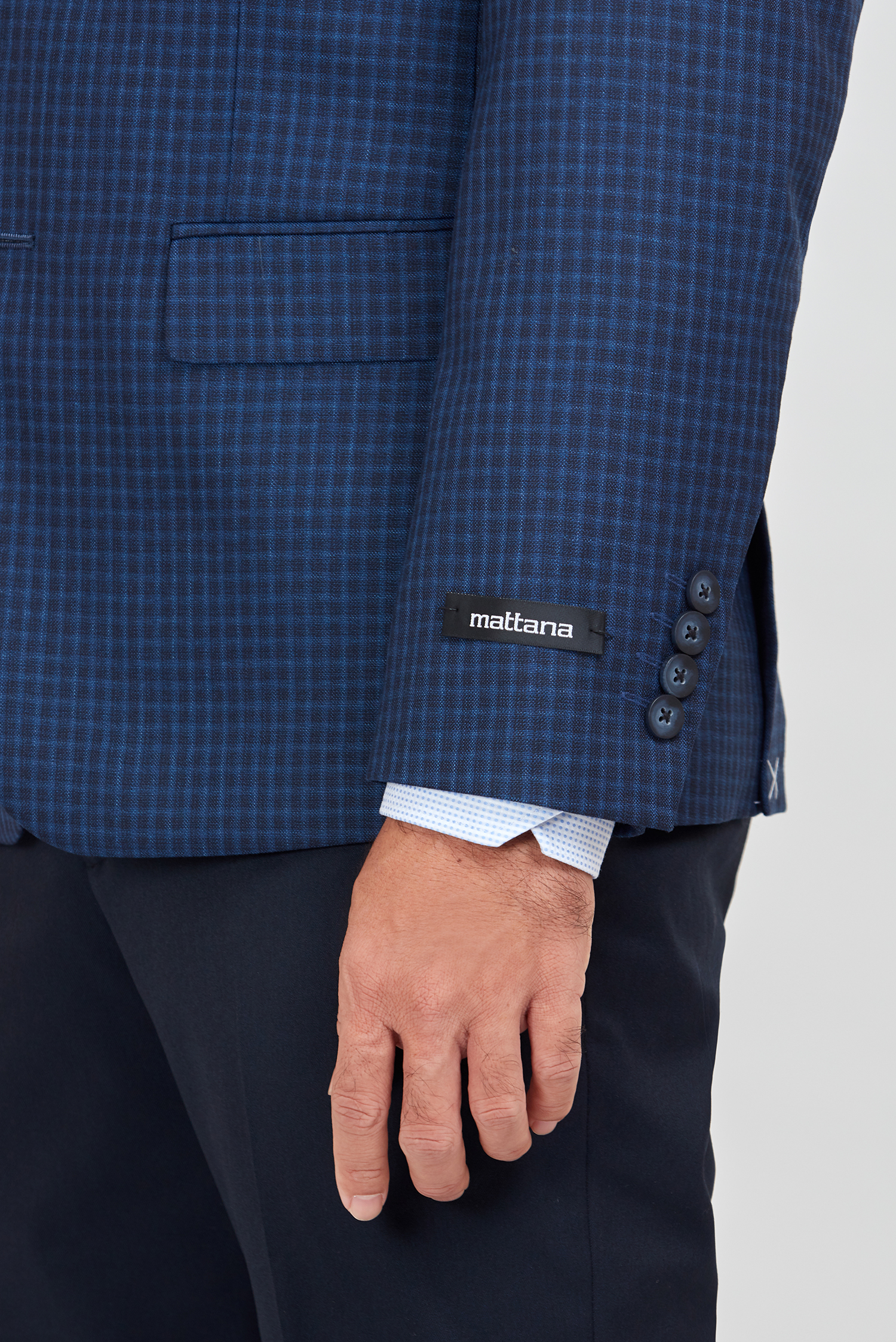 Áo vestton nam Slimfit - xẽ 2 tà 2 nút ca rô xanh - HẾT HÀNG