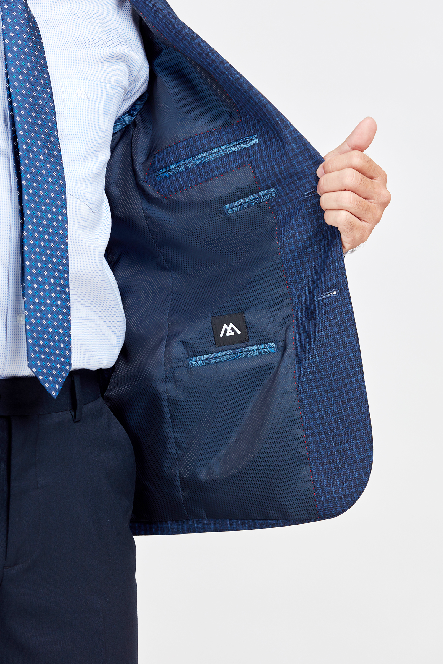 Áo vestton nam Slimfit - xẽ 2 tà 2 nút ca rô xanh - HẾT HÀNG