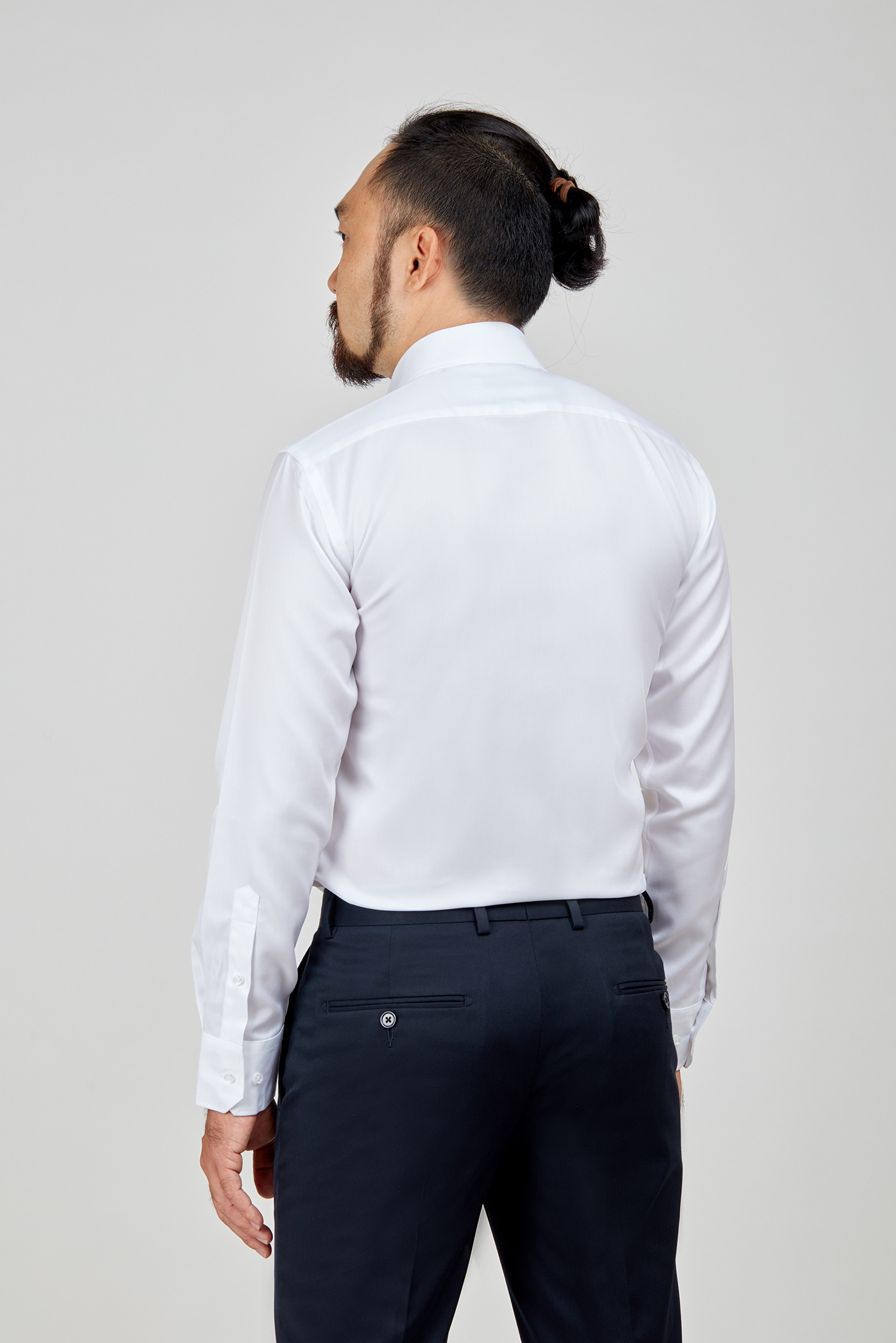 Áo sơ mi nam Slim fit trắng dài tay không túi - HẾT HÀNG