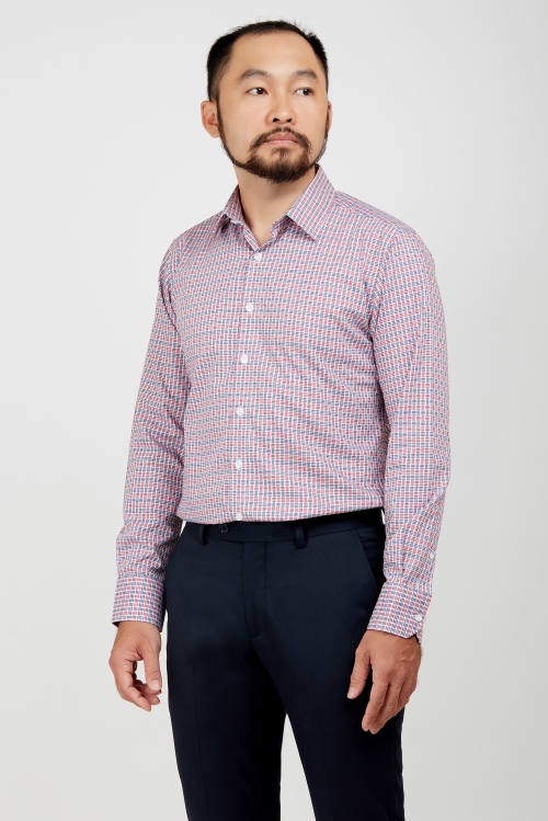 Sơ mi nam DT - Slimfit-không túi họa tiết hoa văn - HẾT HÀNG 