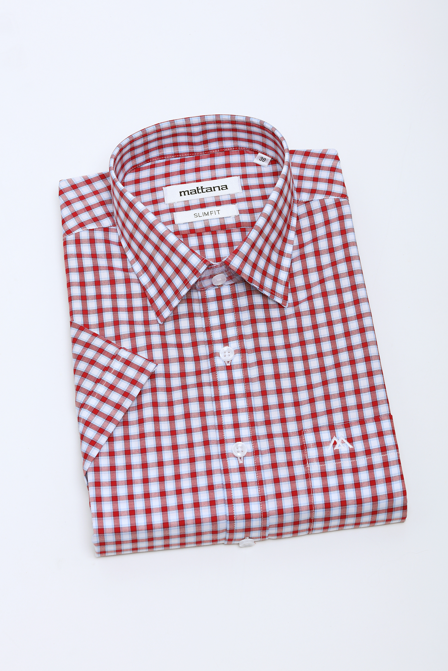 Sơ mi nam NT - Slimfit trắng ca rô đỏ - HẾT HÀNG