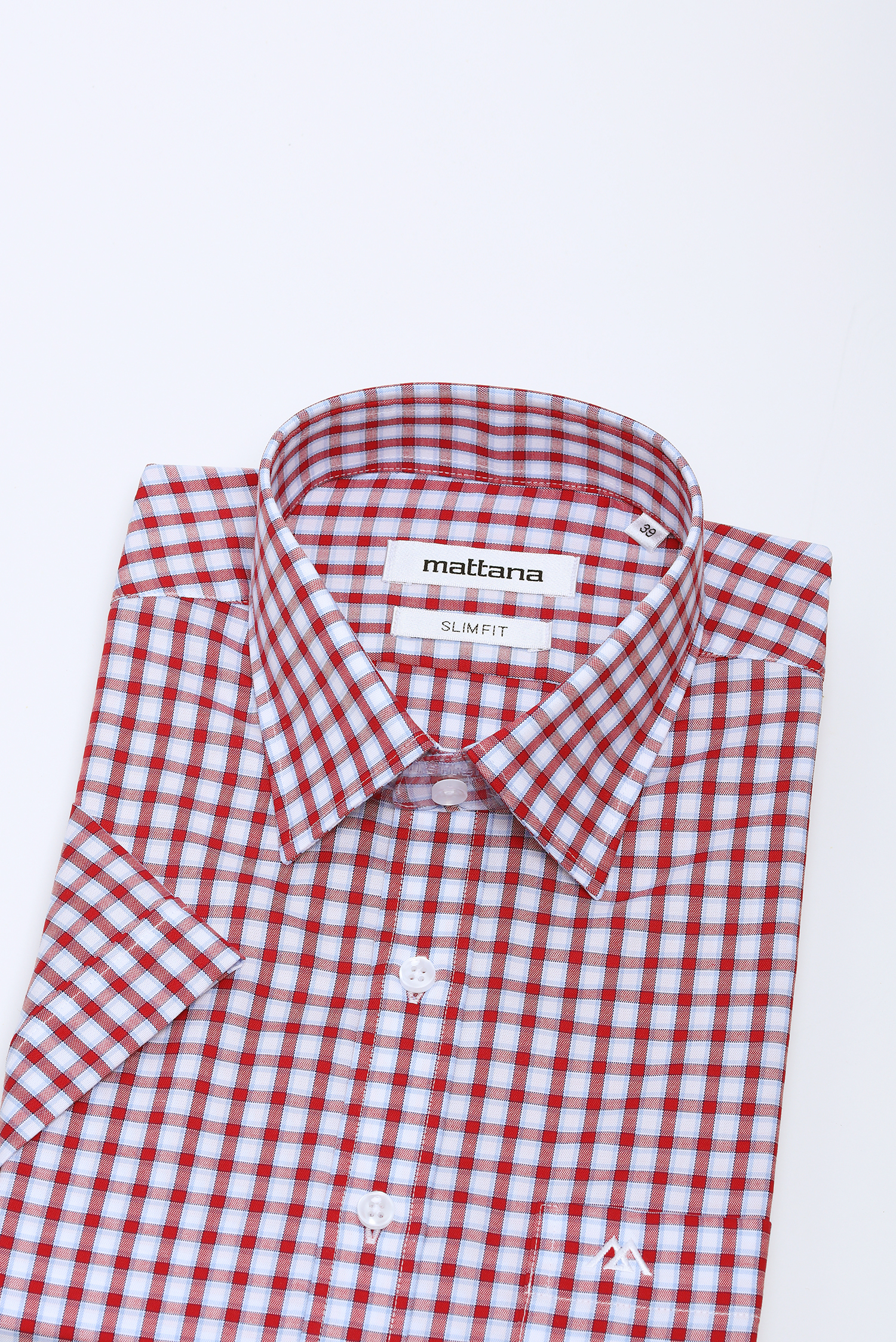 Sơ mi nam NT - Slimfit trắng ca rô đỏ - HẾT HÀNG