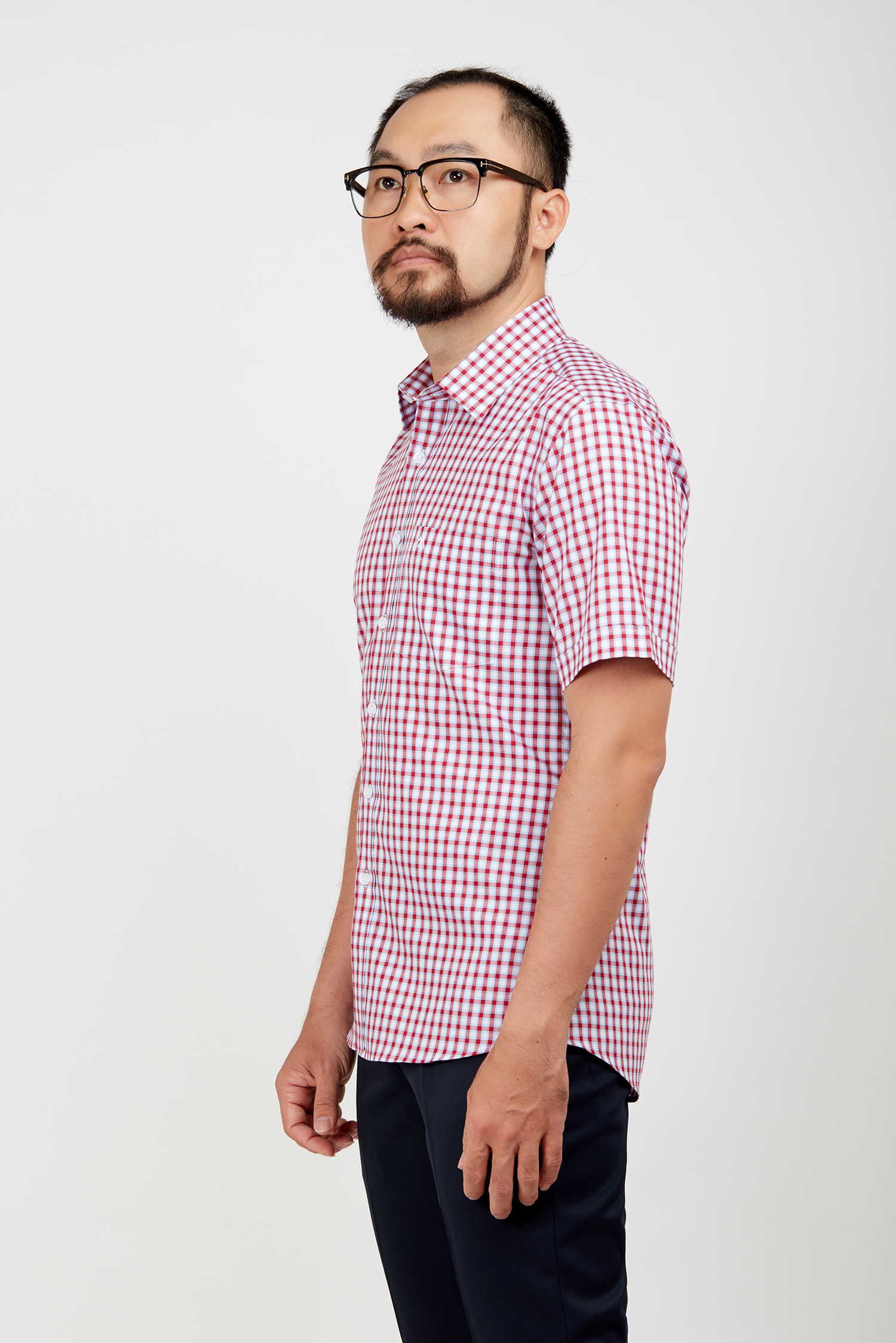 Sơ mi nam NT - Slimfit trắng ca rô đỏ - HẾT HÀNG