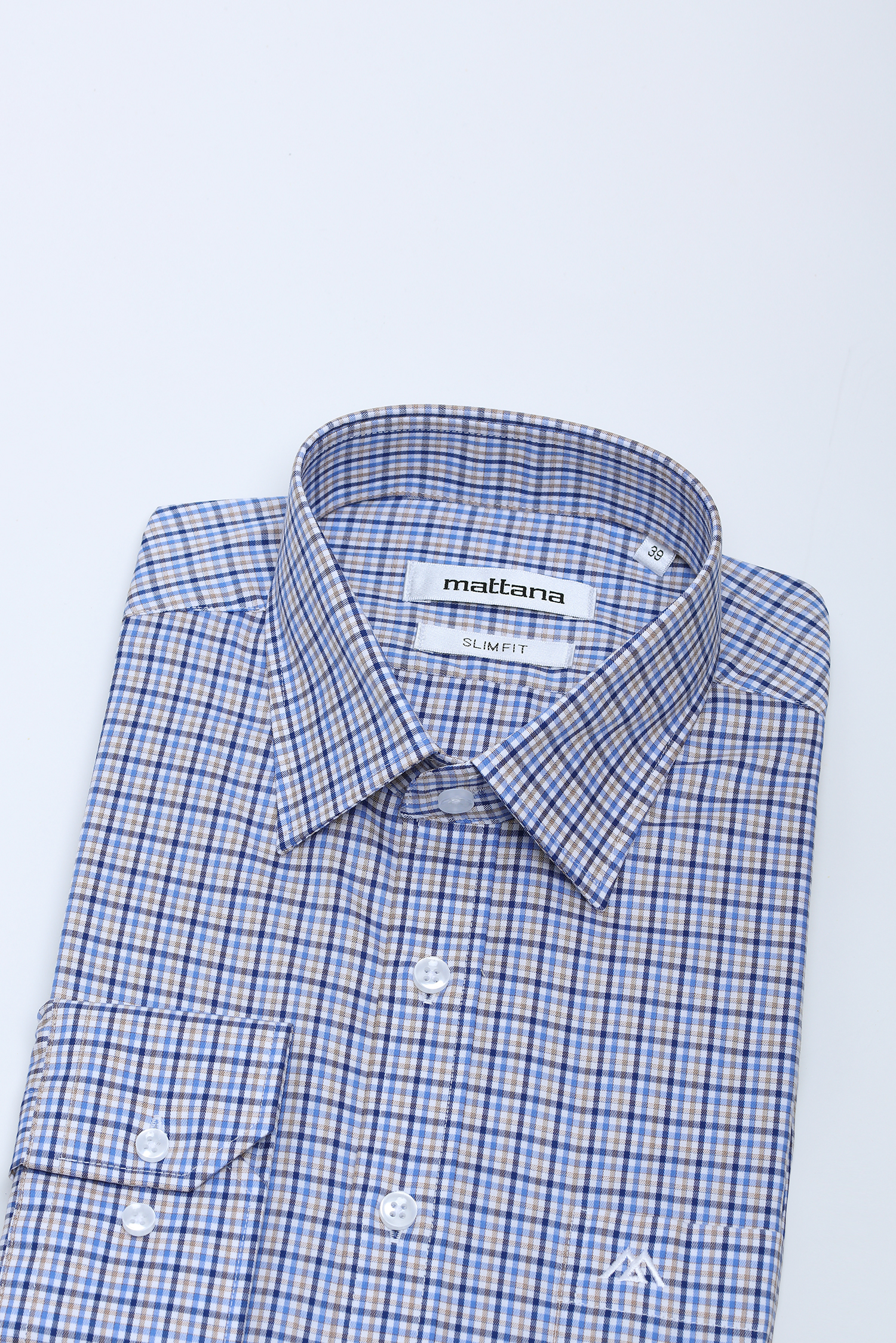 Sơ mi nam DT - Slimfit ca rô xanh - HẾT HÀNG