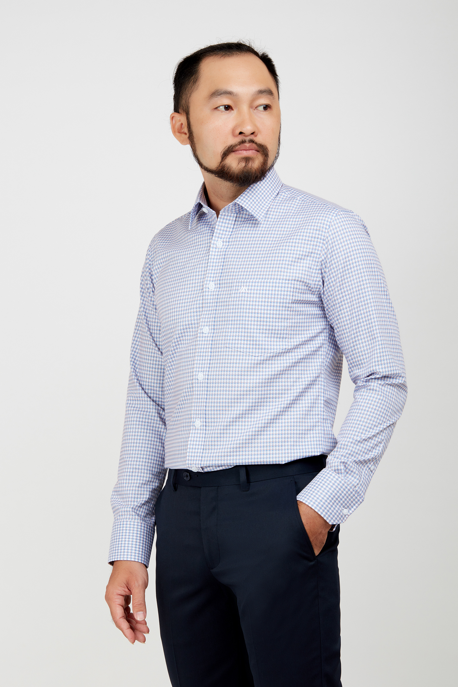 Sơ mi nam DT - Regular ca rô họa tiết - HẾT HÀNG