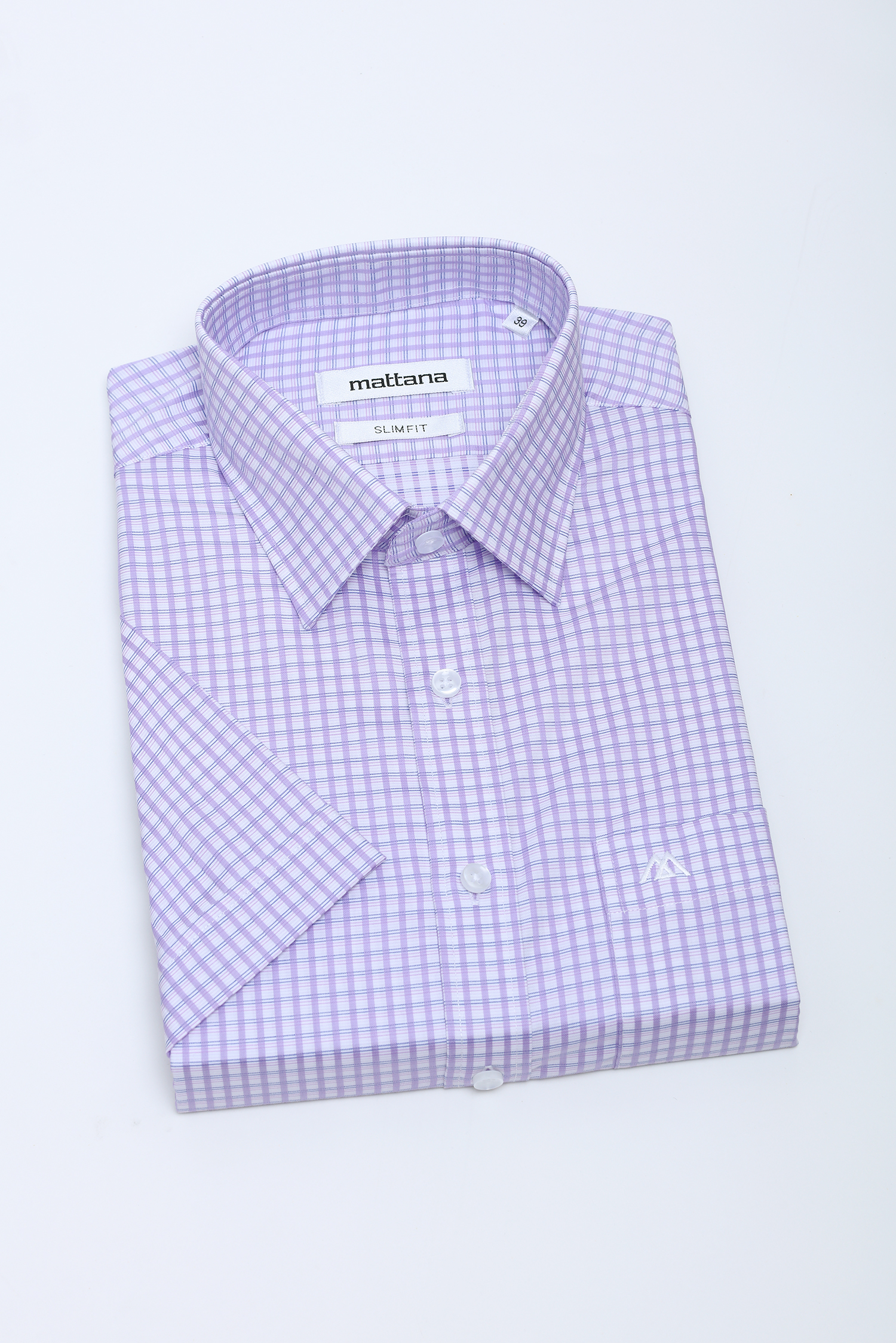 Sơ mi nam NT - Slimfit ca rô sọc tím nhạt - HẾT HÀNG