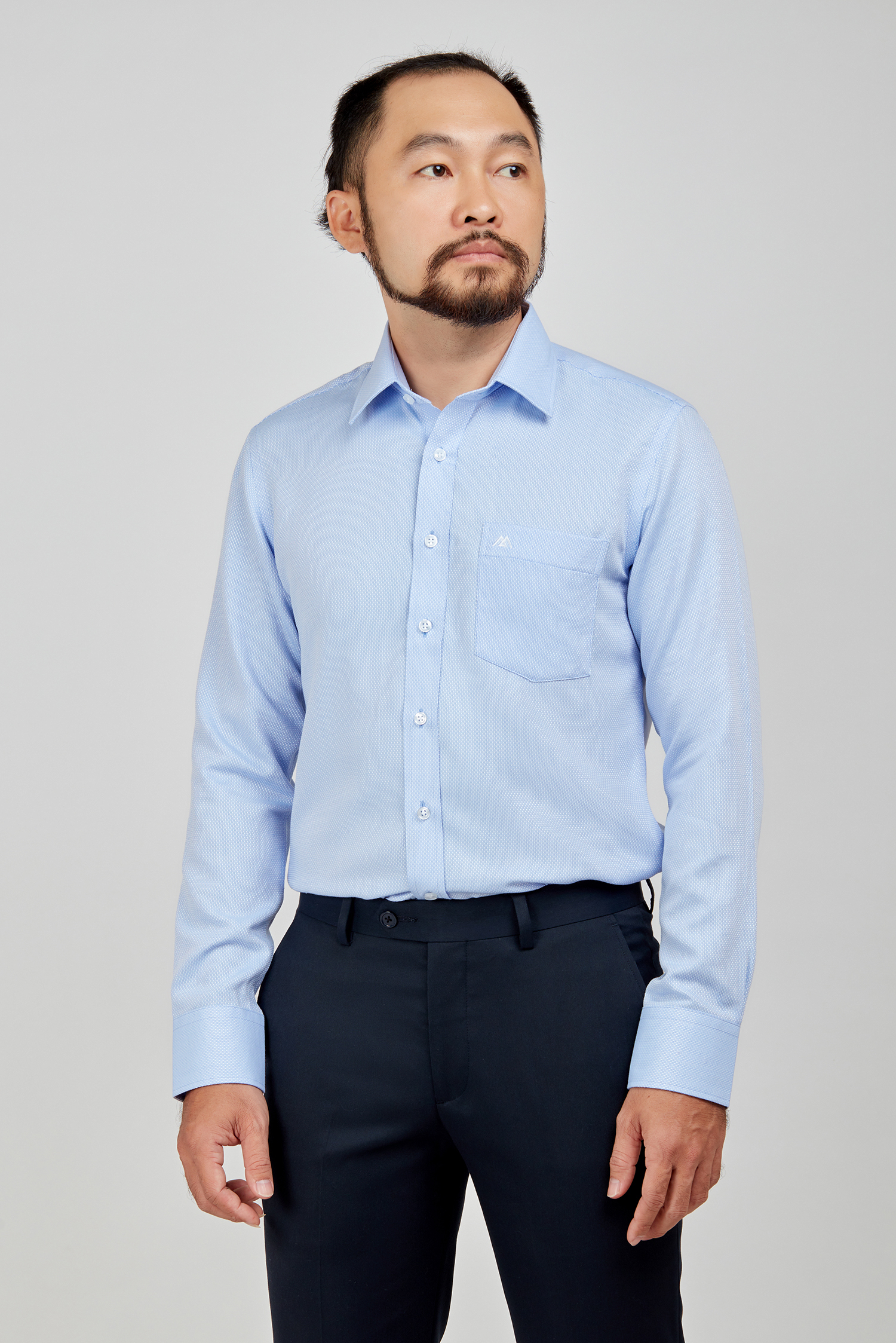 Sơ mi nam DT - Regular fit xanh ngọc - HẾT HÀNG