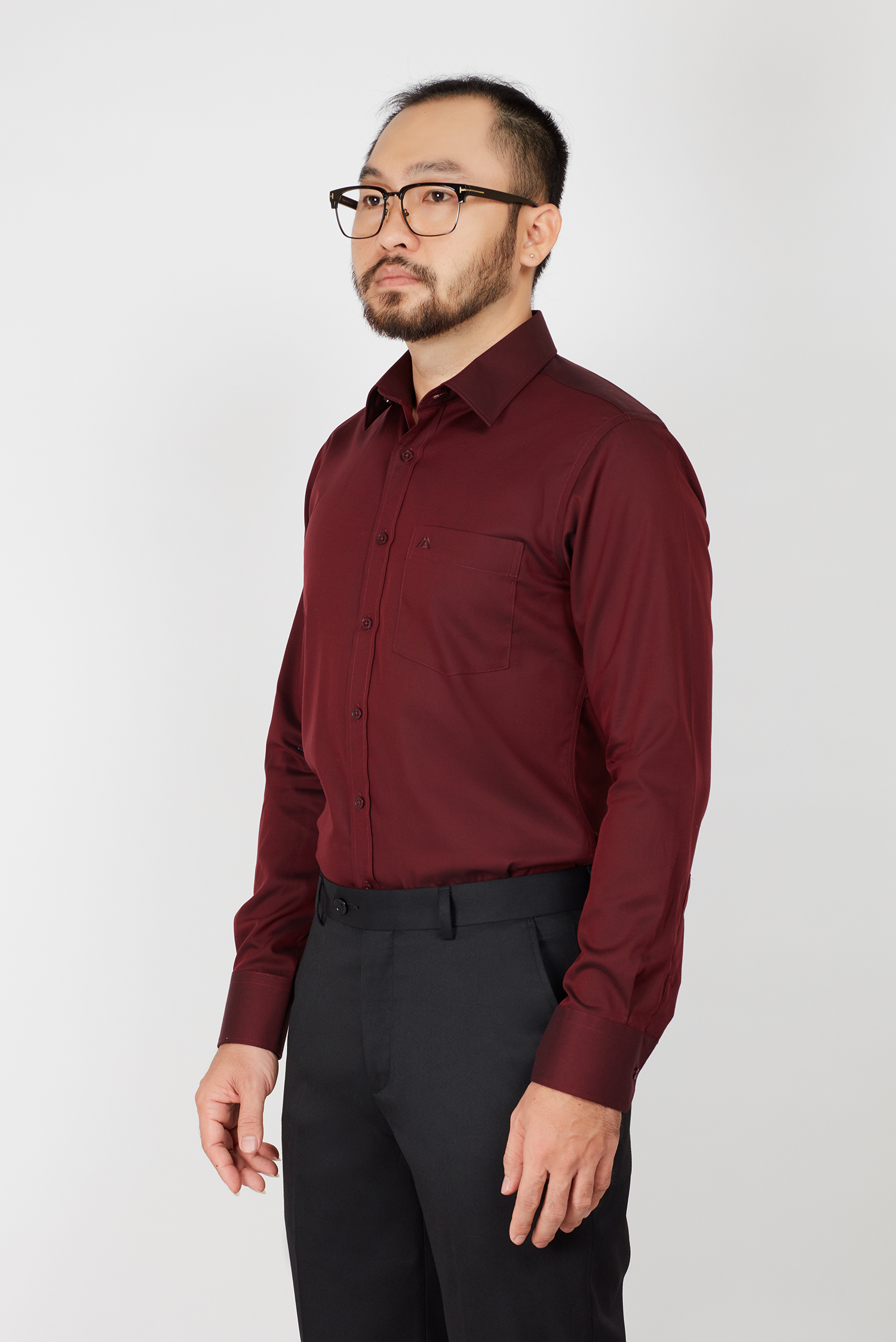 Áo sơ mi nam Slim fit đỏ trơn dài tay 