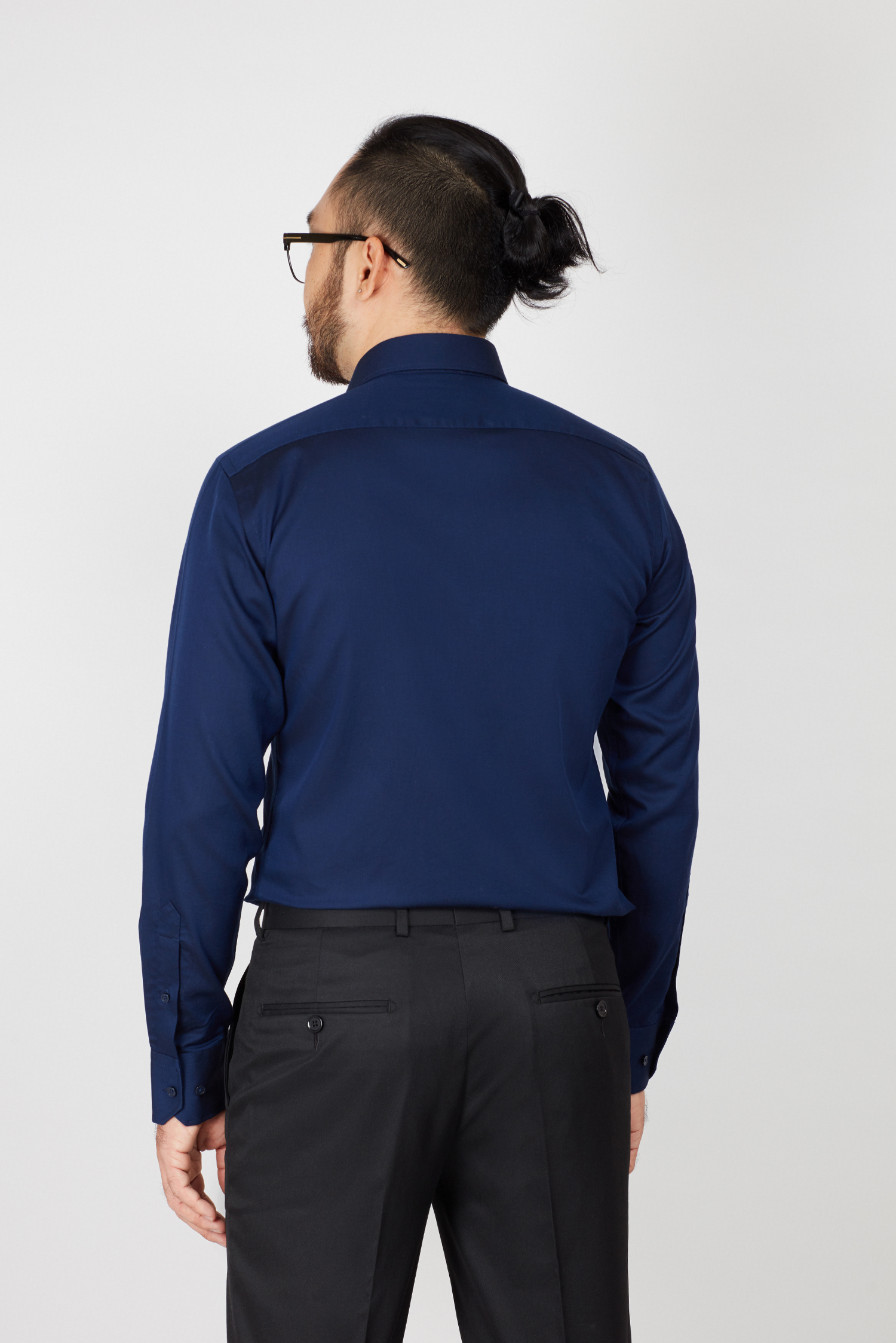 Áo sơ mi nam Slim fit xanh đen trơn 