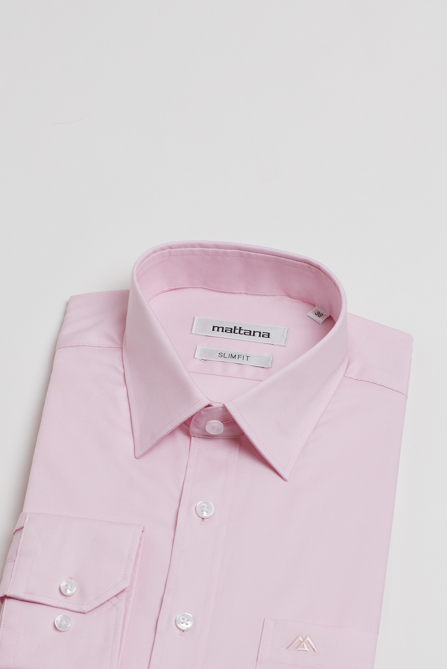 Áo sơ mi nam Slim fit dài tay trơn màu hồng nhạt  - HẾT HÀNG