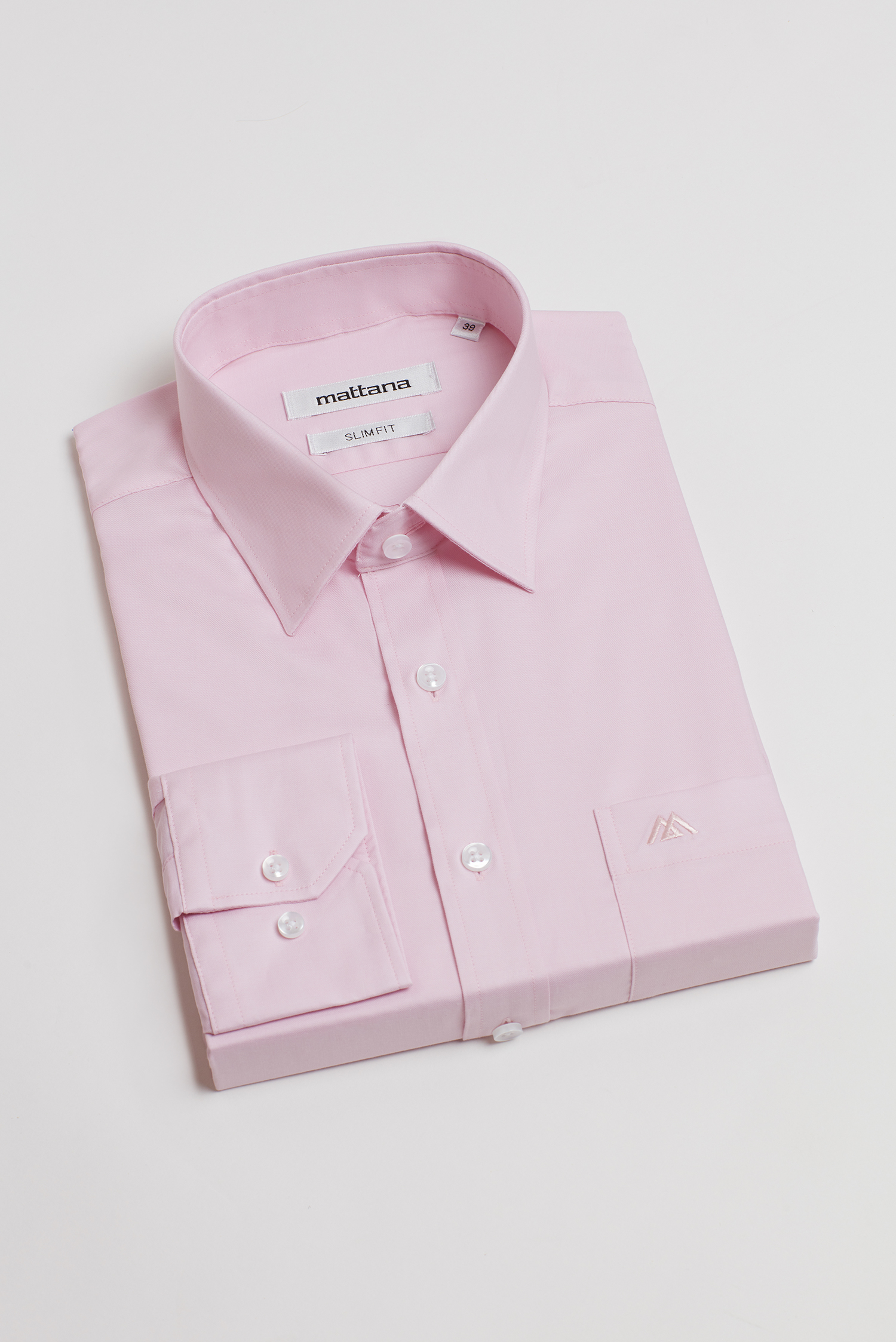 Áo sơ mi nam Slim fit dài tay trơn màu hồng nhạt  - HẾT HÀNG