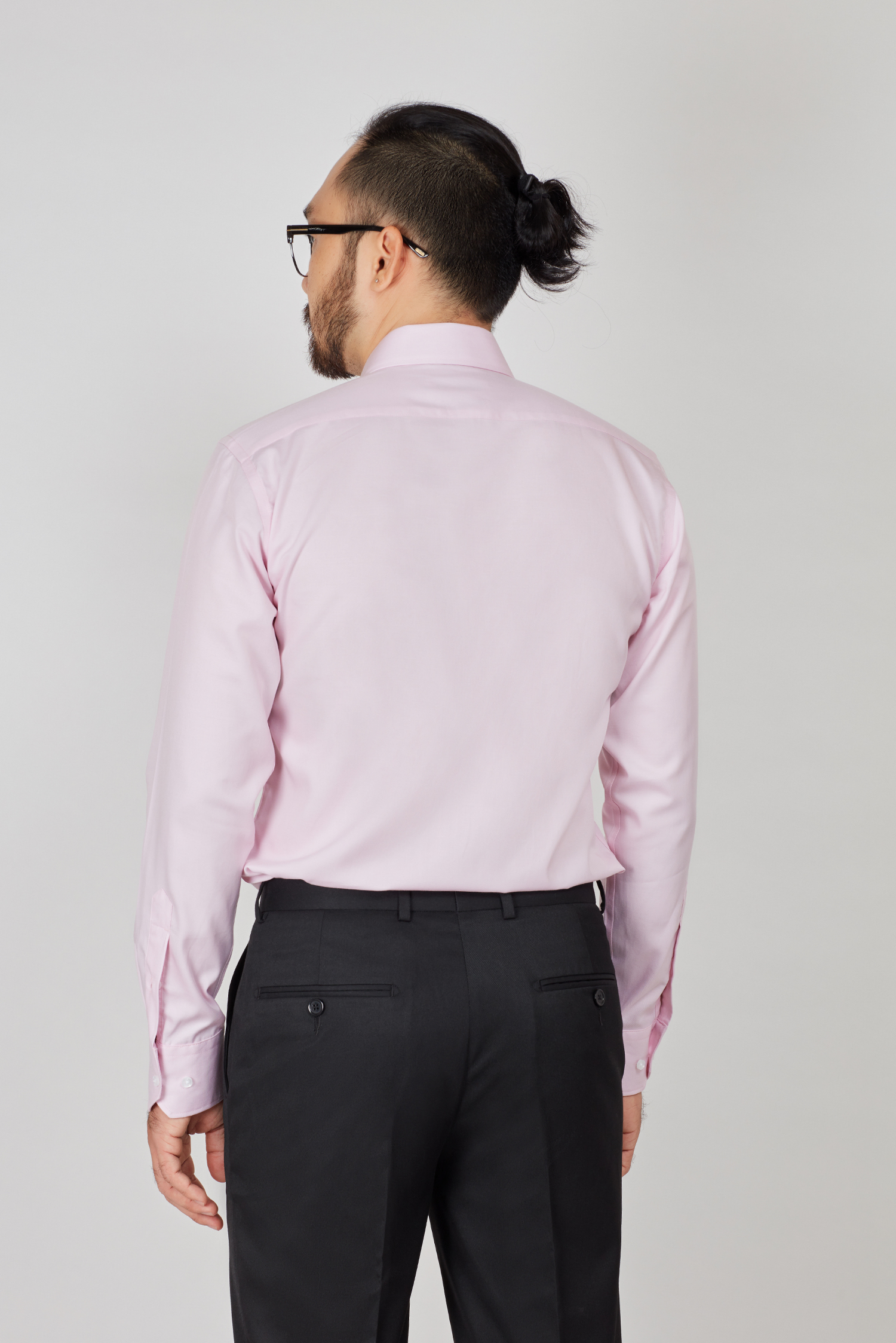 Áo sơ mi nam Slim fit dài tay trơn màu hồng nhạt  - HẾT HÀNG