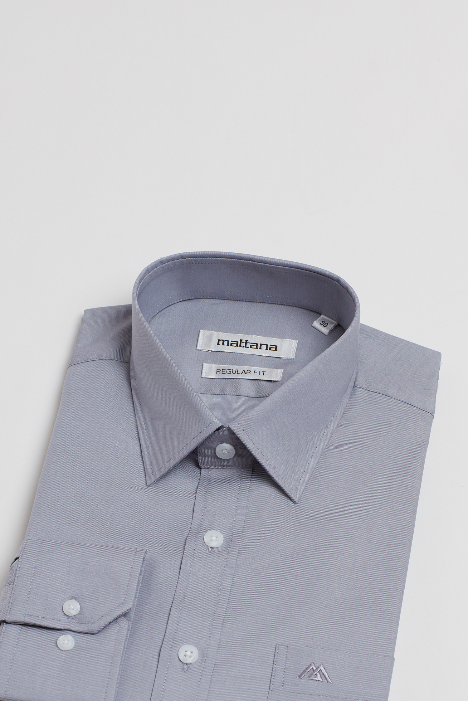 Sơ mi nam dài tay Regular fit xám Trơn - HẾT HÀNG