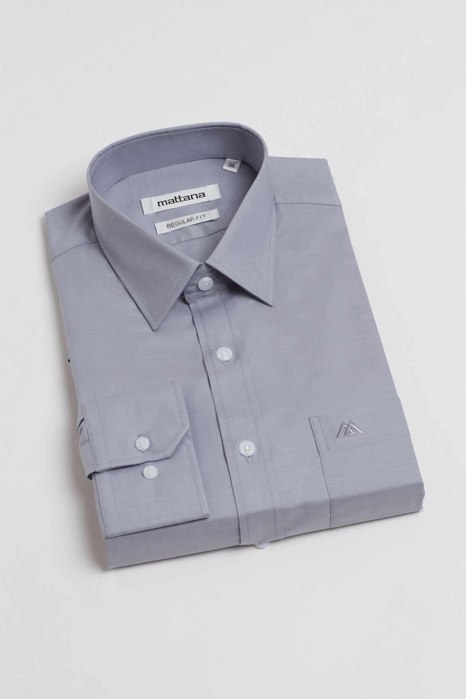 Sơ mi nam dài tay Regular fit xám Trơn - HẾT HÀNG