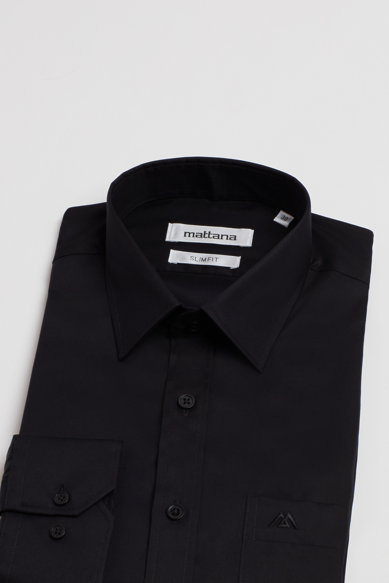 Áo sơ mi nam Slim fit dài tay đen trơn - HẾT HÀNG