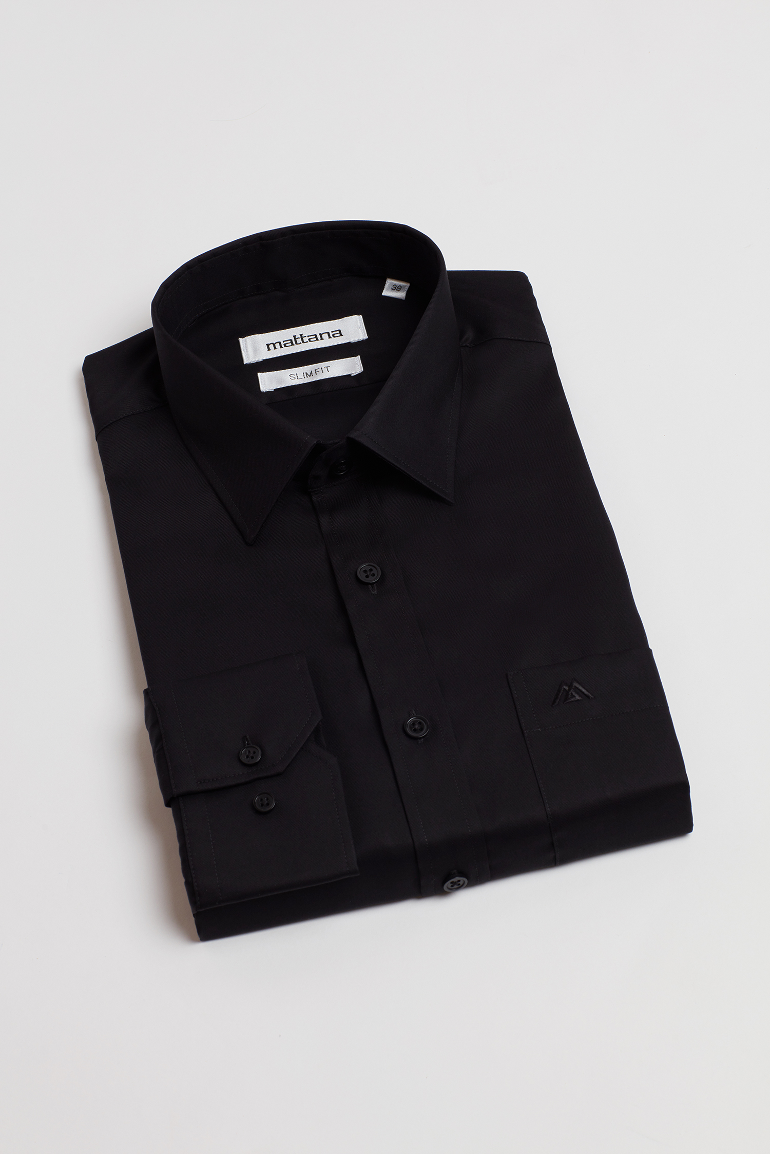 Áo sơ mi nam Slim fit dài tay đen trơn - HẾT HÀNG