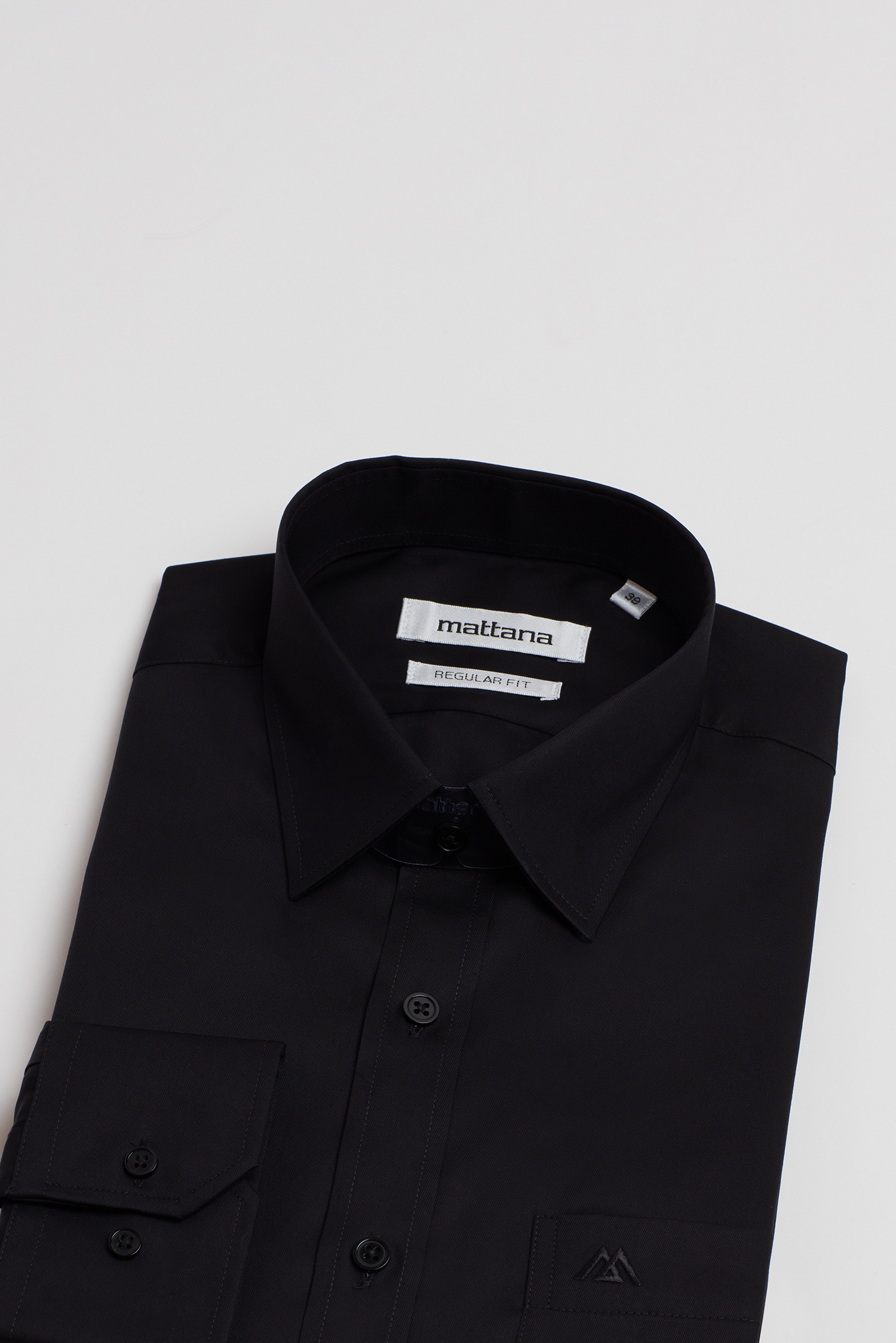 Áo sơ mi nam Regular fit đen trơn - HẾT HÀNG