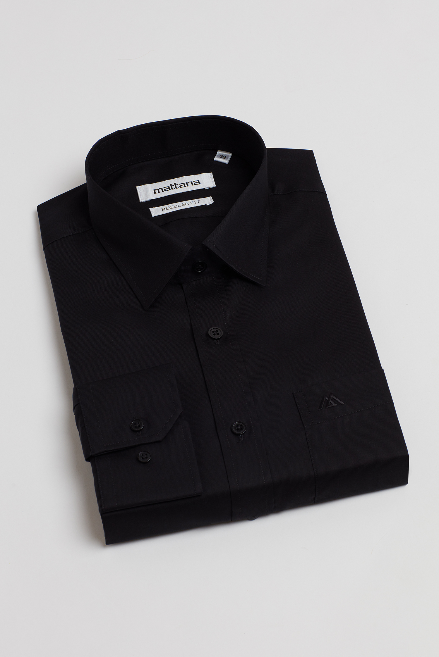 Áo sơ mi nam Regular fit đen trơn - HẾT HÀNG