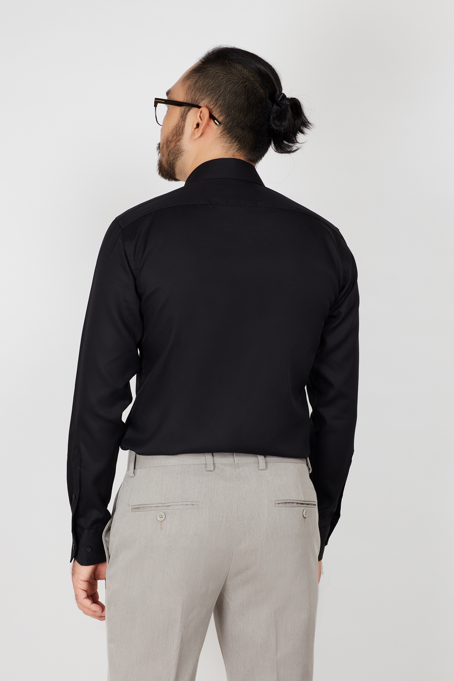 Áo sơ mi nam Regular fit đen trơn - HẾT HÀNG