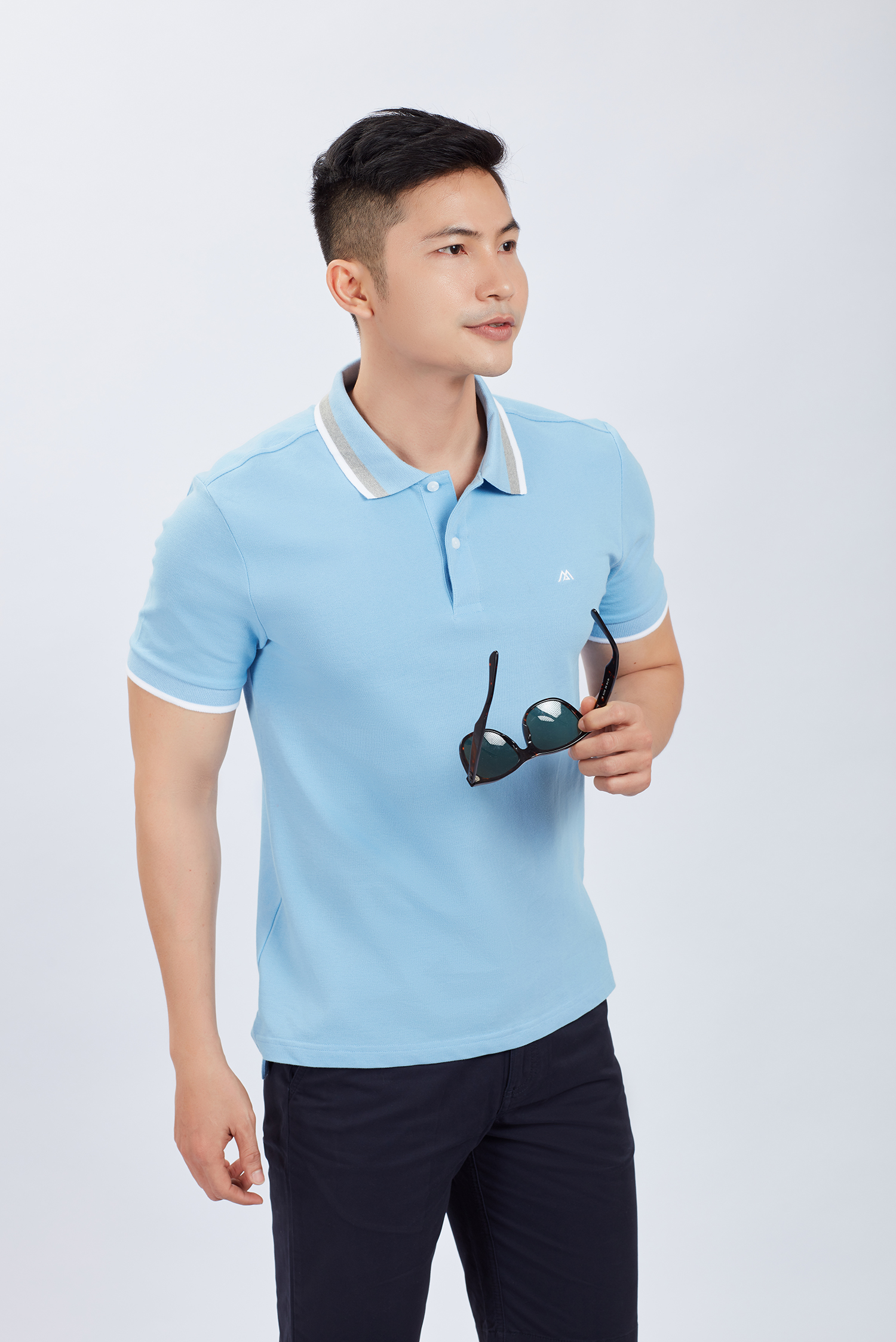 Áo Thun nam - Slim Fit trơn xanh ngọc - HẾT HÀNG