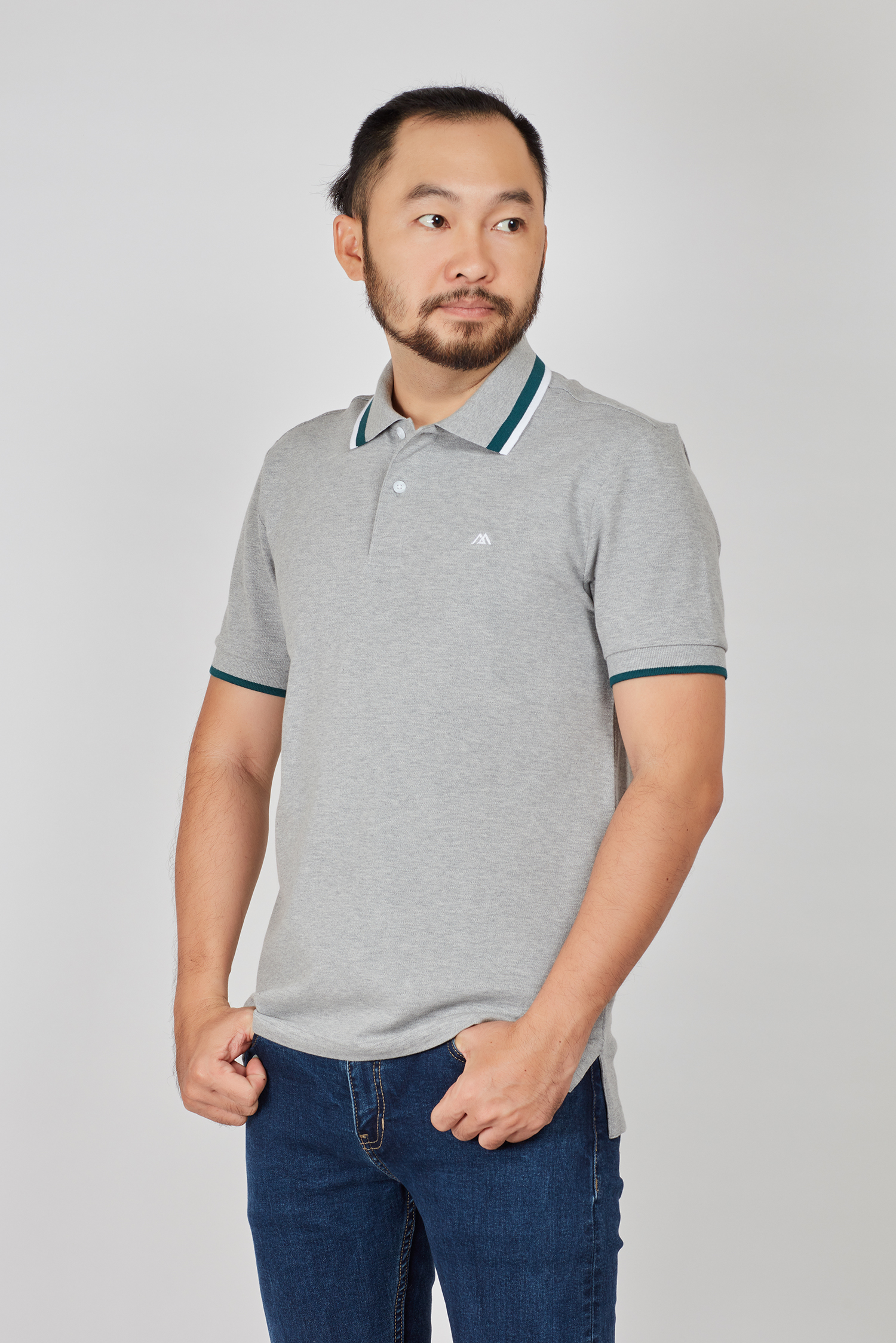 Áo Thun nam - Slim Fit xám trơn