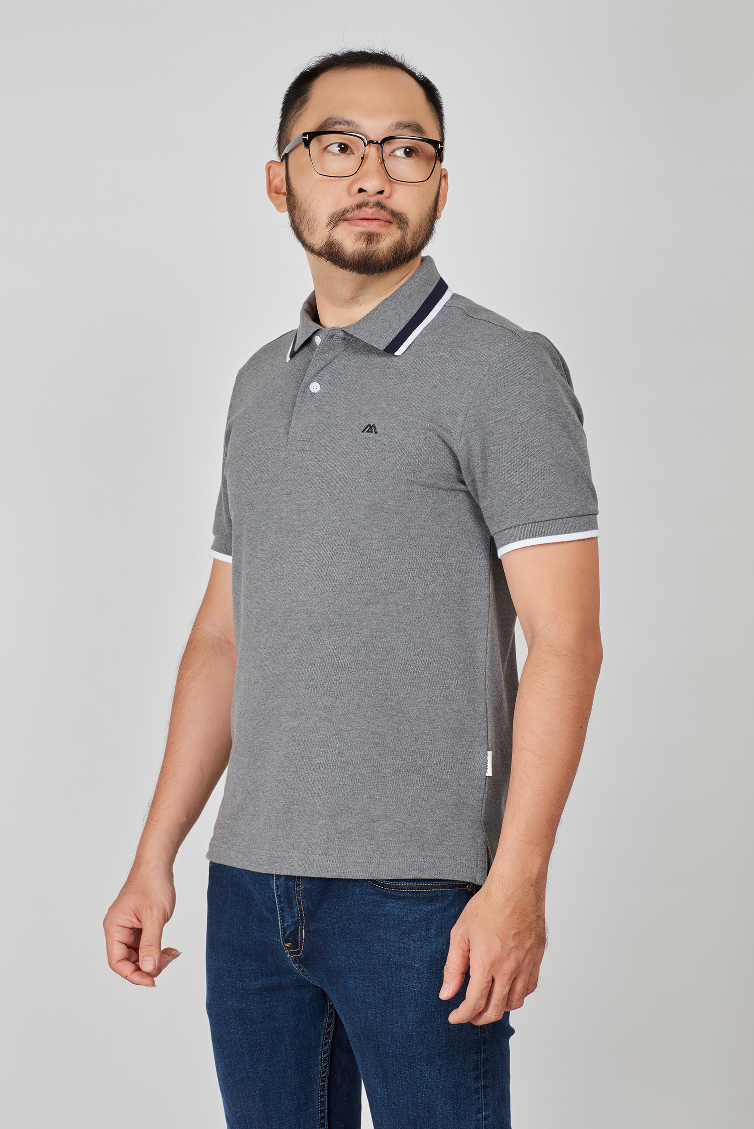 Áo Thun nam - Slim Fit xám trơn