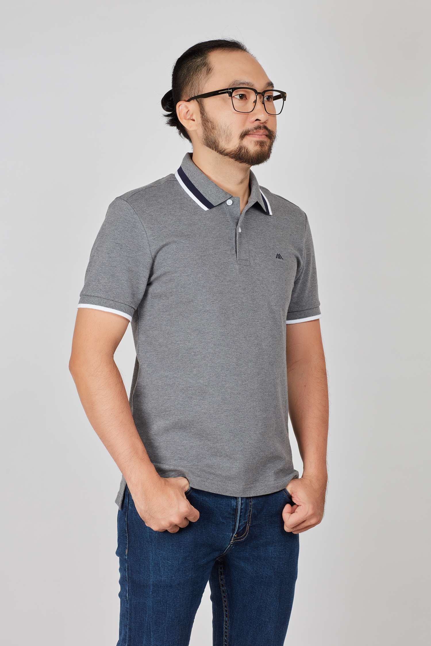 Áo Thun nam - Slim Fit xám trơn